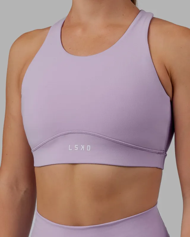 Fusion Sports Bra - Pale Lilac sold by LSKD