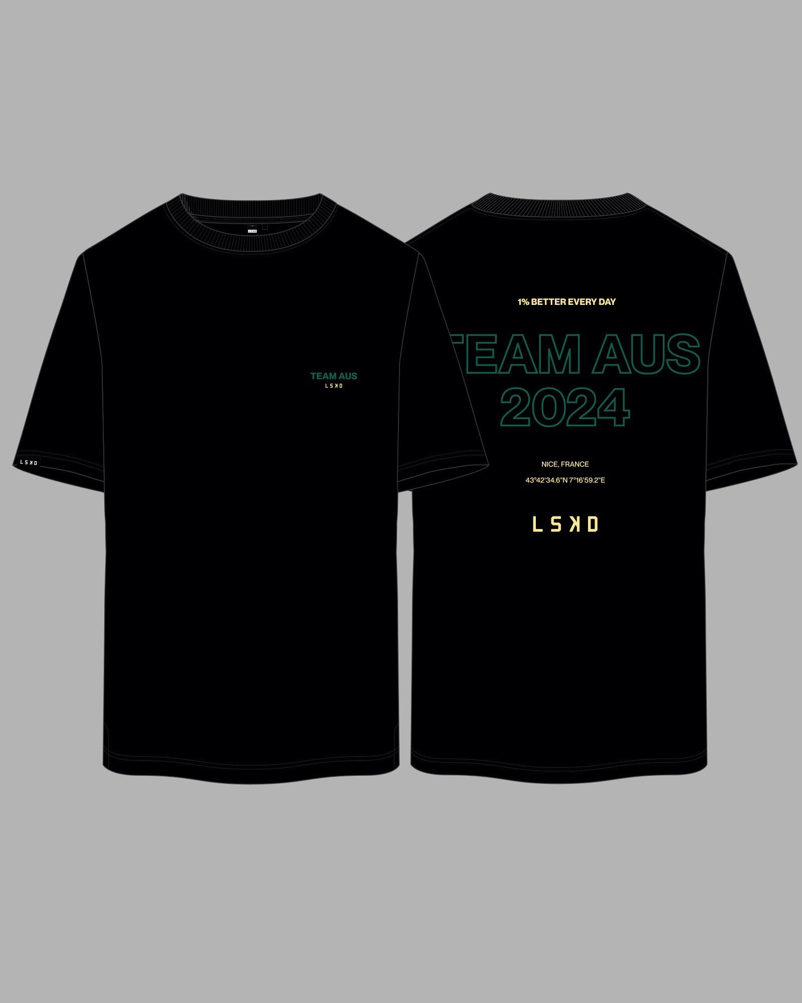 LSKD HWC24 Team AUS FLXCotton Oversize Tee - Black sold by LSKD