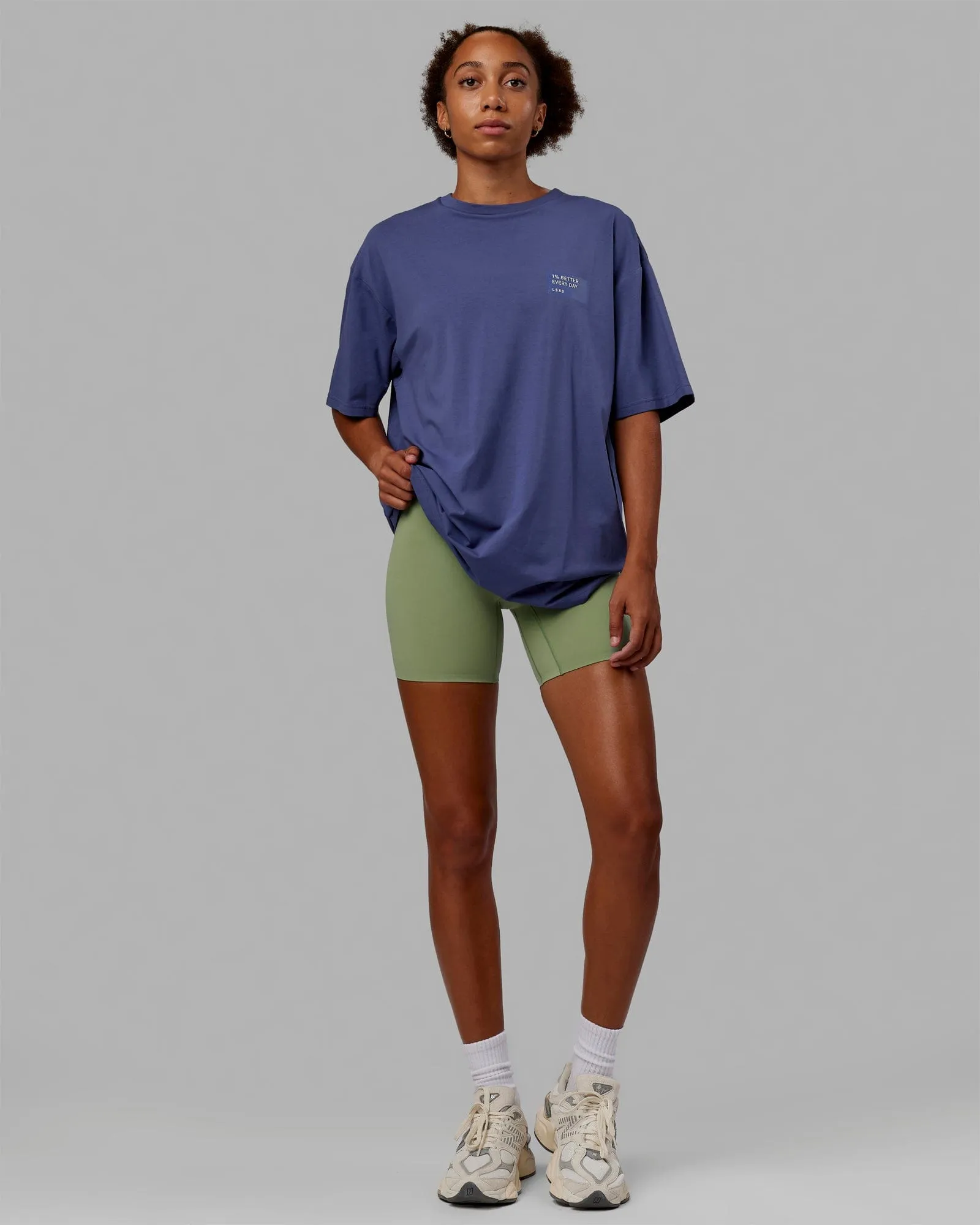 Unisex Vertical FLXCotton Tee Oversize - Future Dusk-Metal sold by LSKD product image thumbnail 4