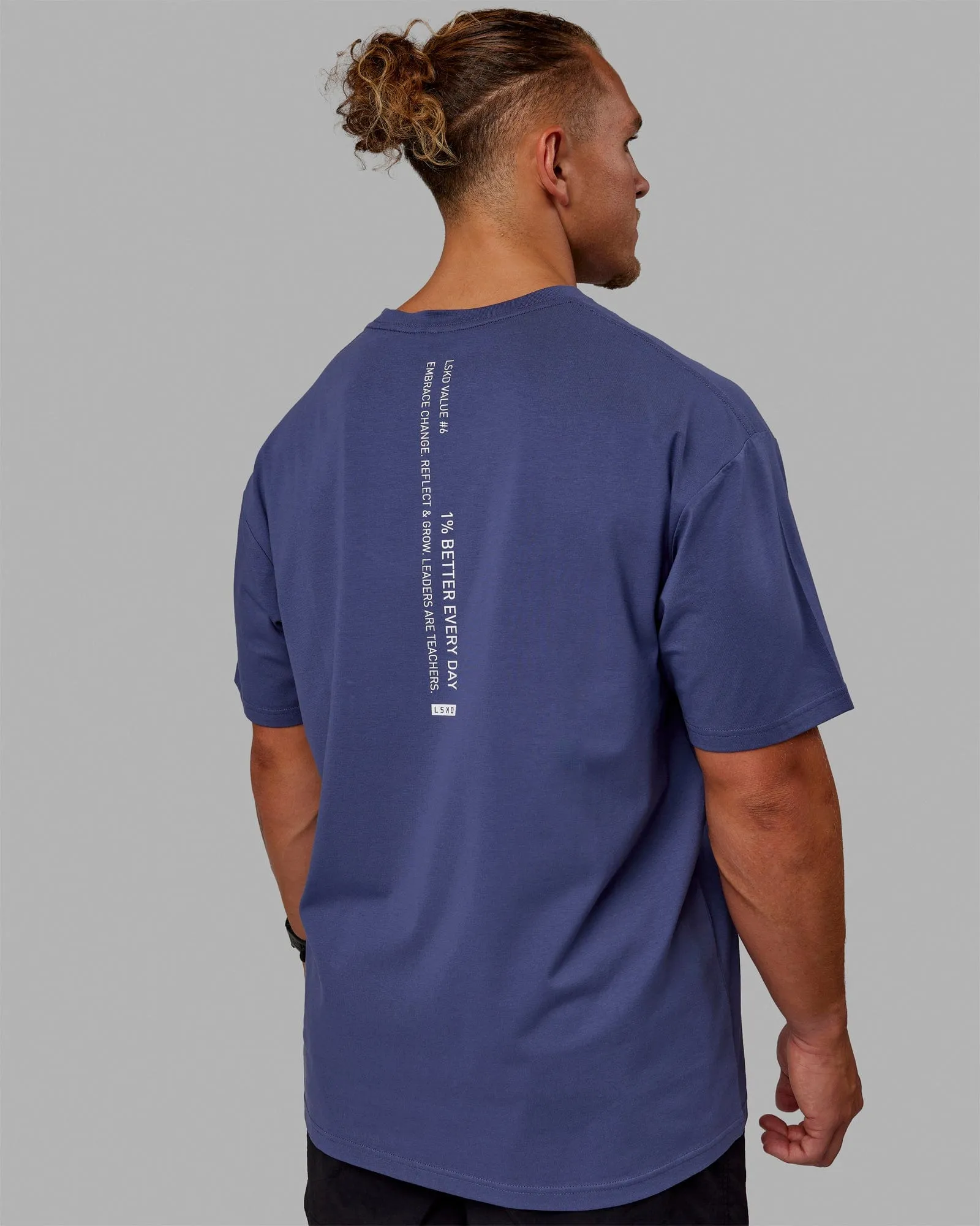 Unisex Vertical FLXCotton Tee Oversize - Future Dusk-Metal sold by LSKD product image thumbnail 5