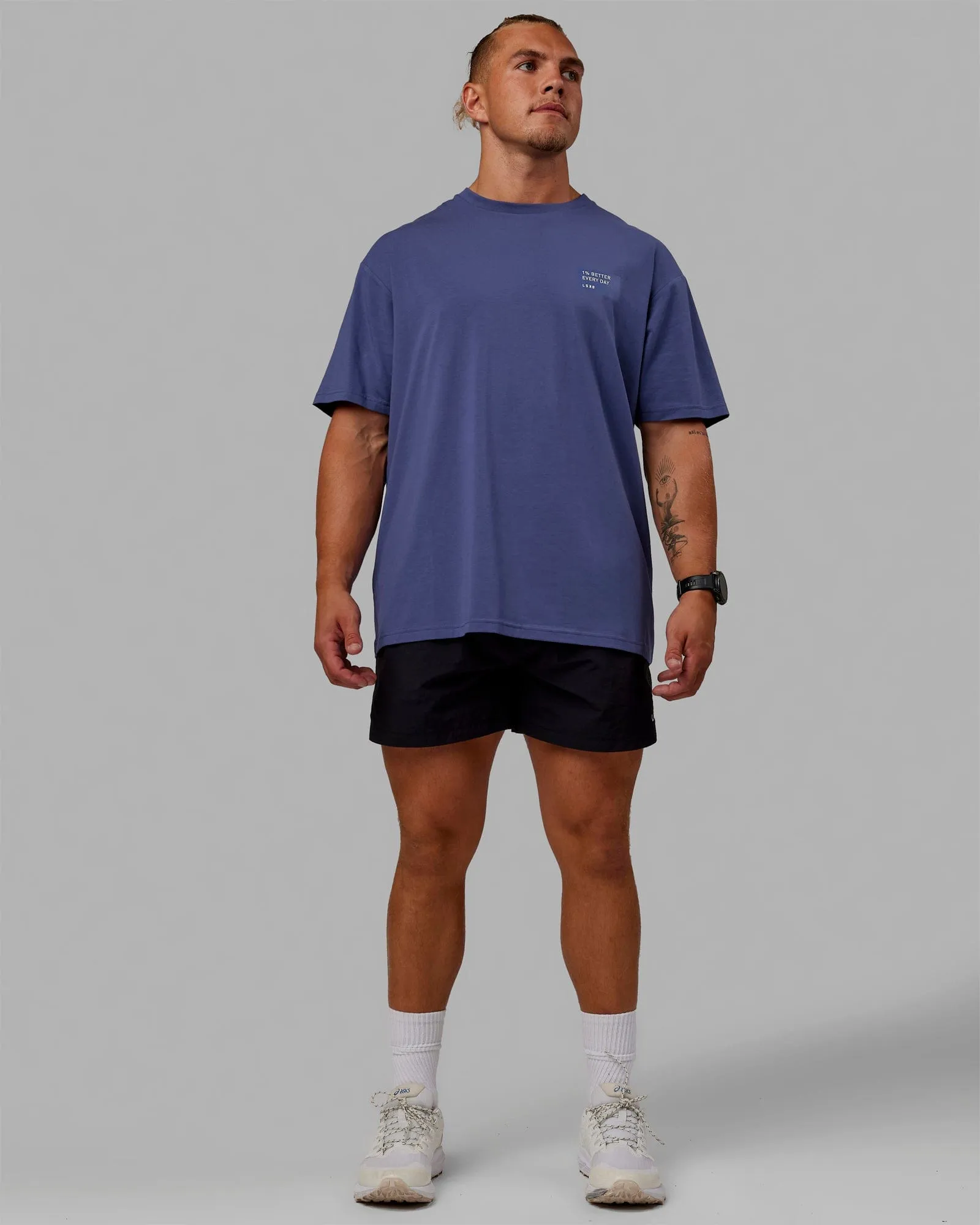 Unisex Vertical FLXCotton Tee Oversize - Future Dusk-Metal sold by LSKD product image thumbnail 3