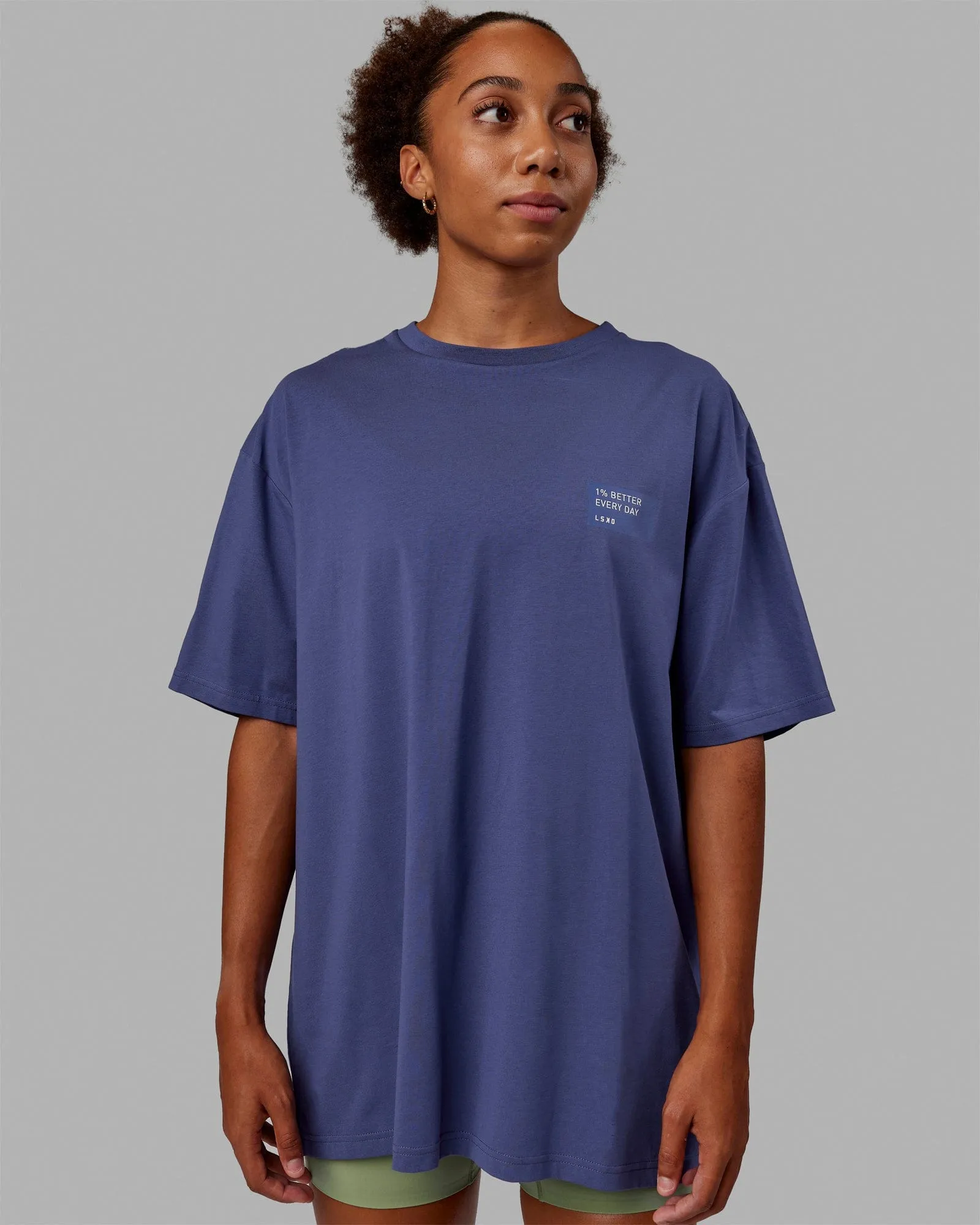 Unisex Vertical FLXCotton Tee Oversize - Future Dusk-Metal sold by LSKD product image thumbnail 2
