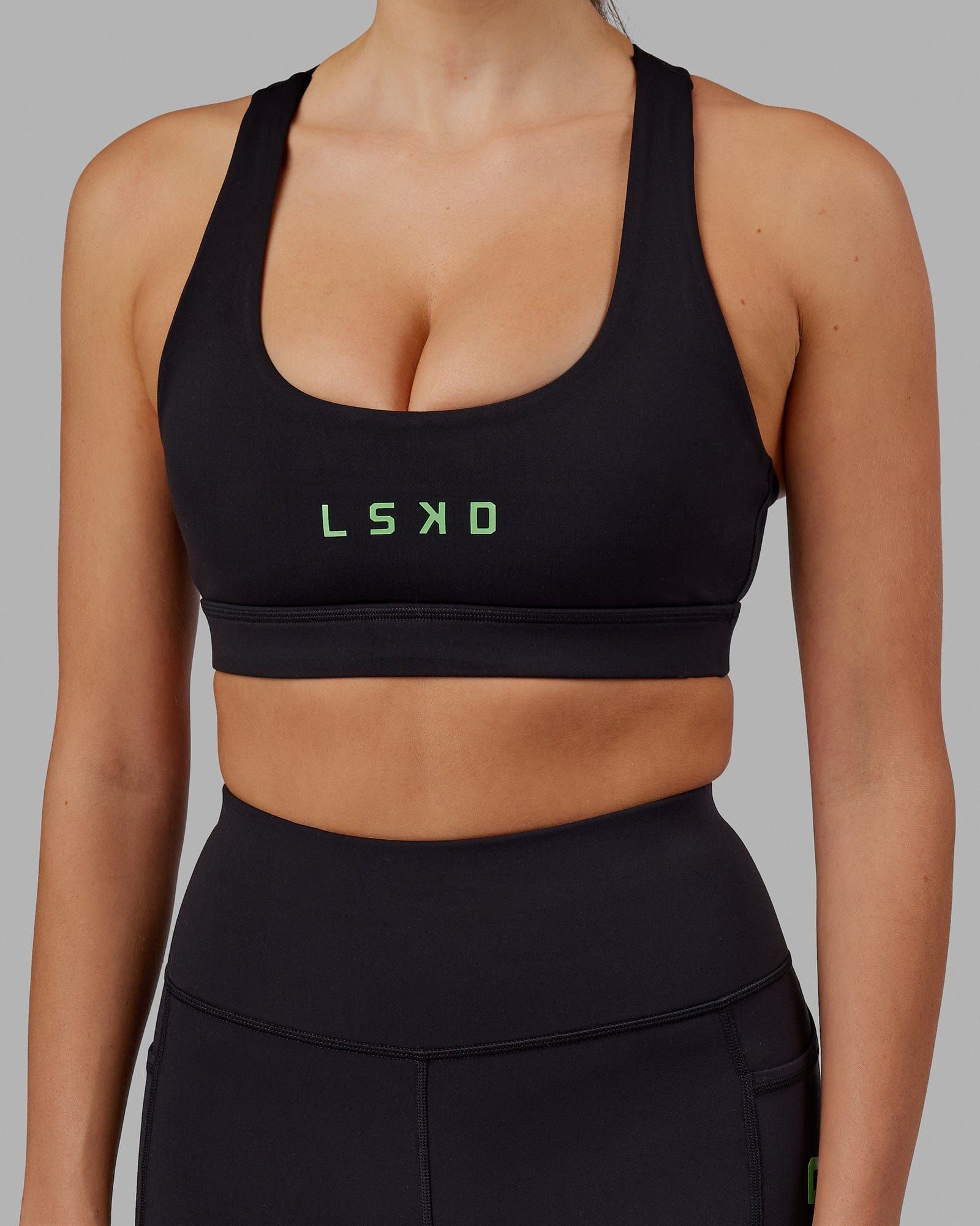Rep Sports Bra Small Logo - Black-Apple Mint sold by LSKD product image thumbnail 3
