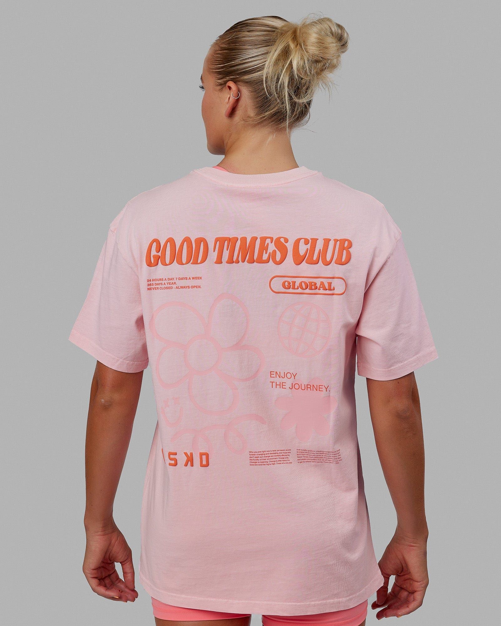 Unisex Good Times Global Heavyweight Tee Oversize - Marshmallow-Pink-Orange sold by LSKD product image thumbnail 4