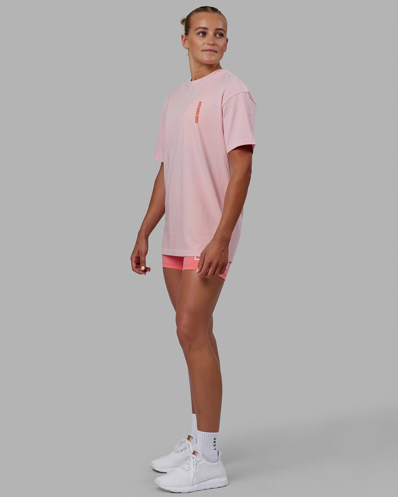 Unisex Good Times Global Heavyweight Tee Oversize - Marshmallow-Pink-Orange sold by LSKD product image thumbnail 3