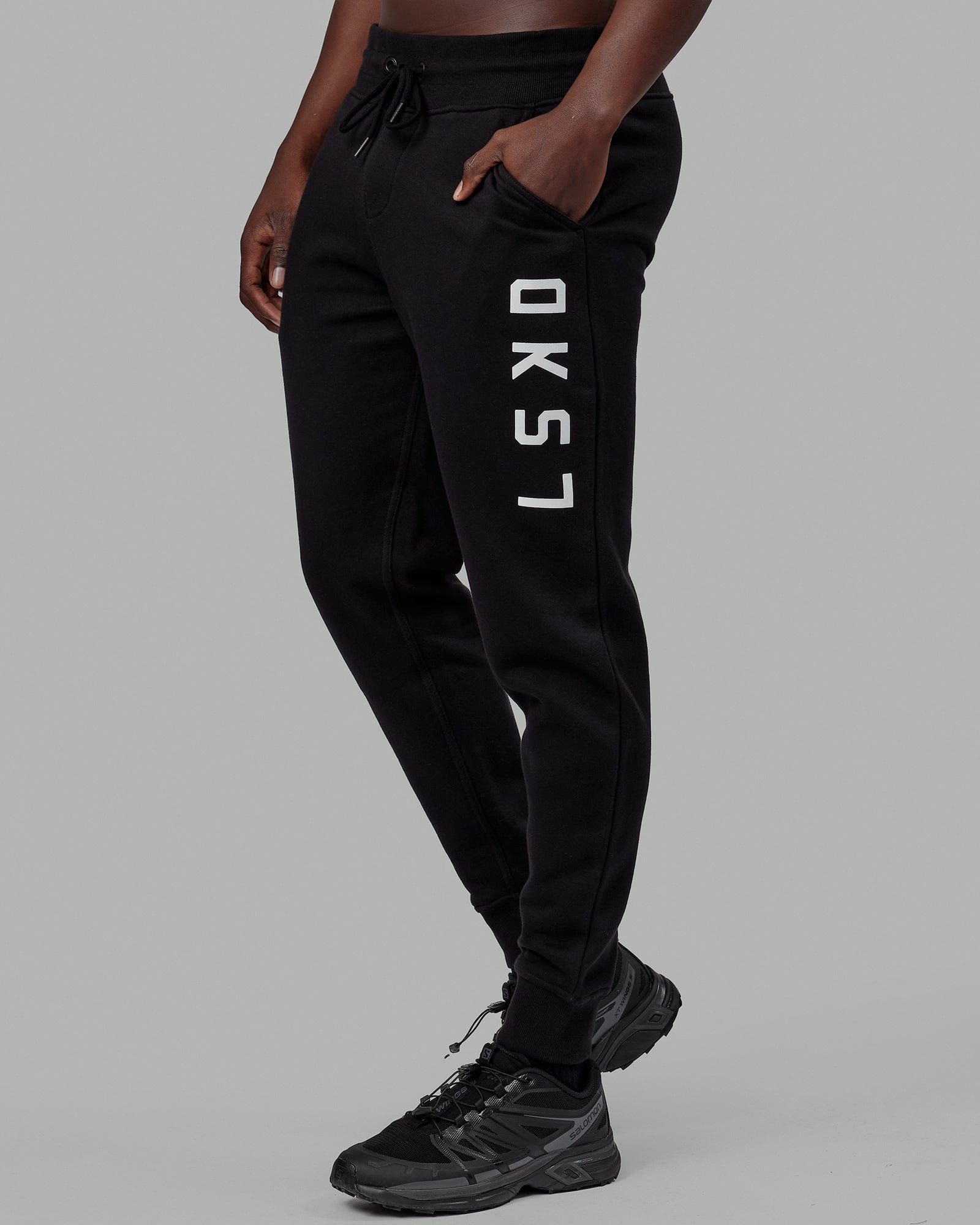 Unisex Structure Track Pants - Black-White sold by LSKD product image thumbnail 2