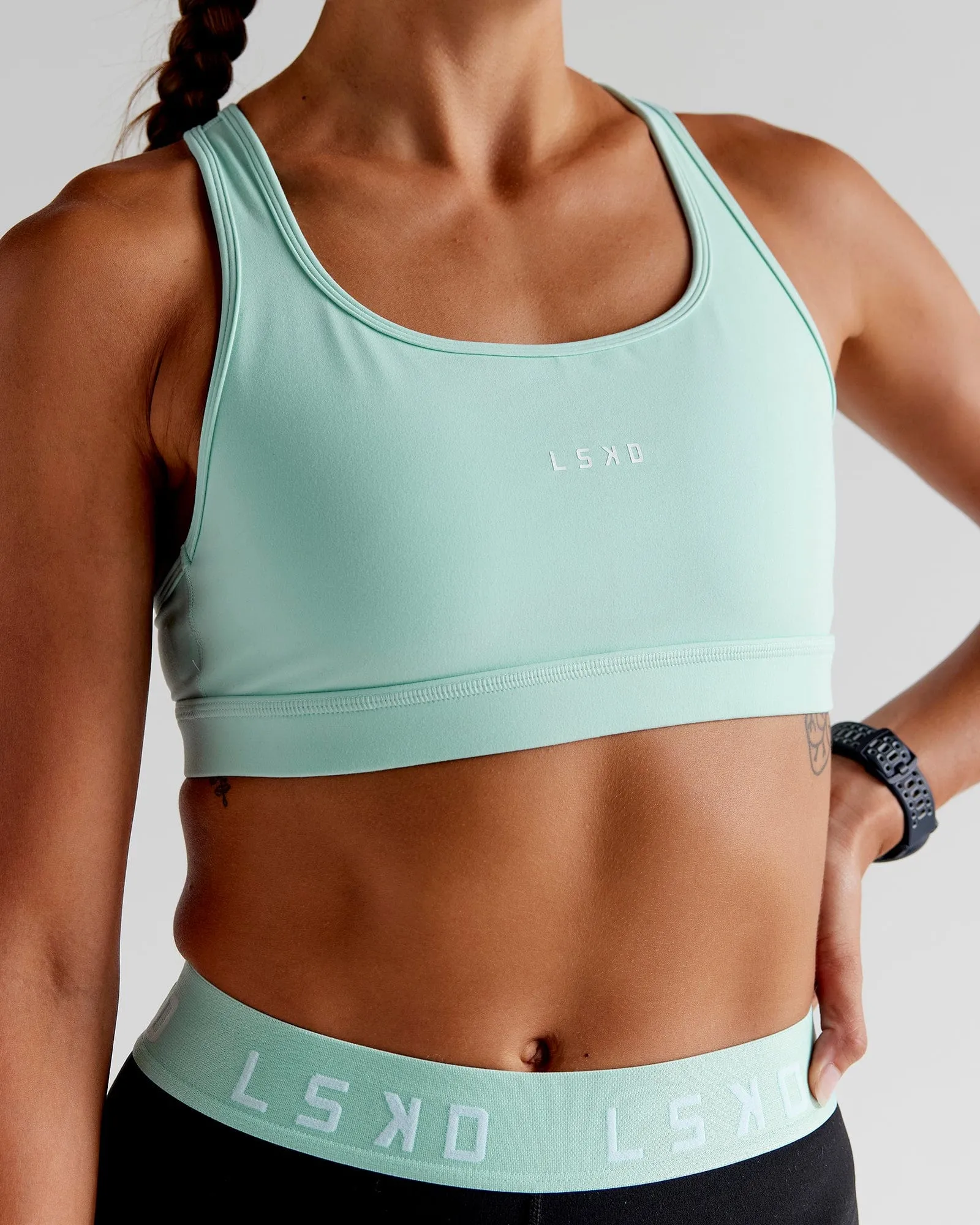 Extend Sports Bra - Pastel Turquoise sold by LSKD product image thumbnail 4