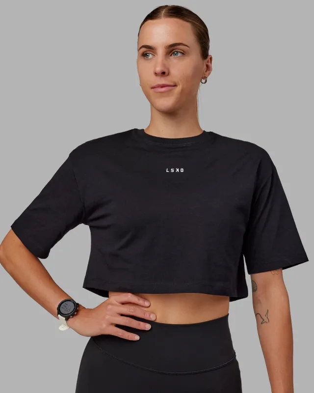 Hustle Cropped Tee - Black sold by LSKD