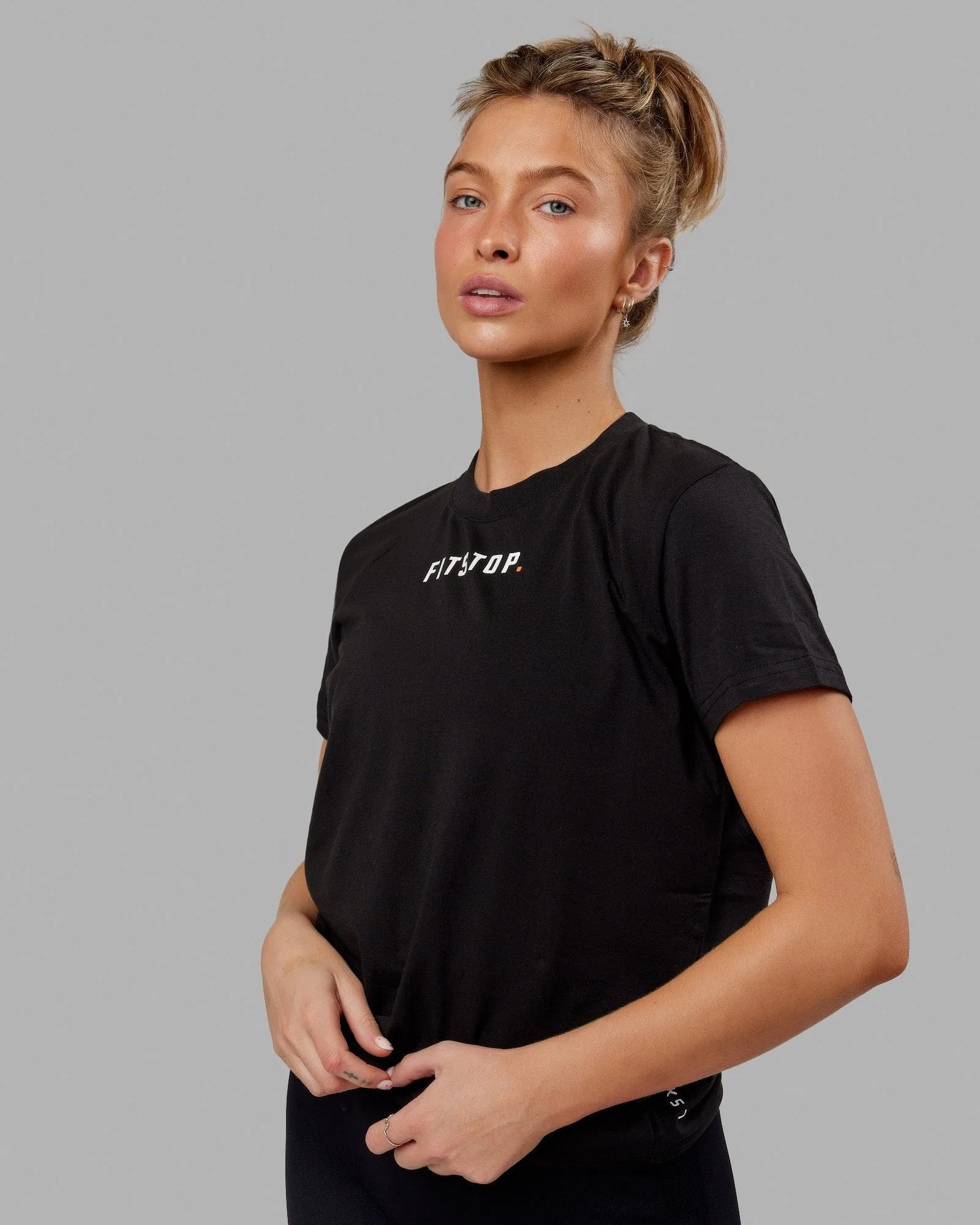 Fitstop Fast FLXCotton Tee - Black-White sold by LSKD