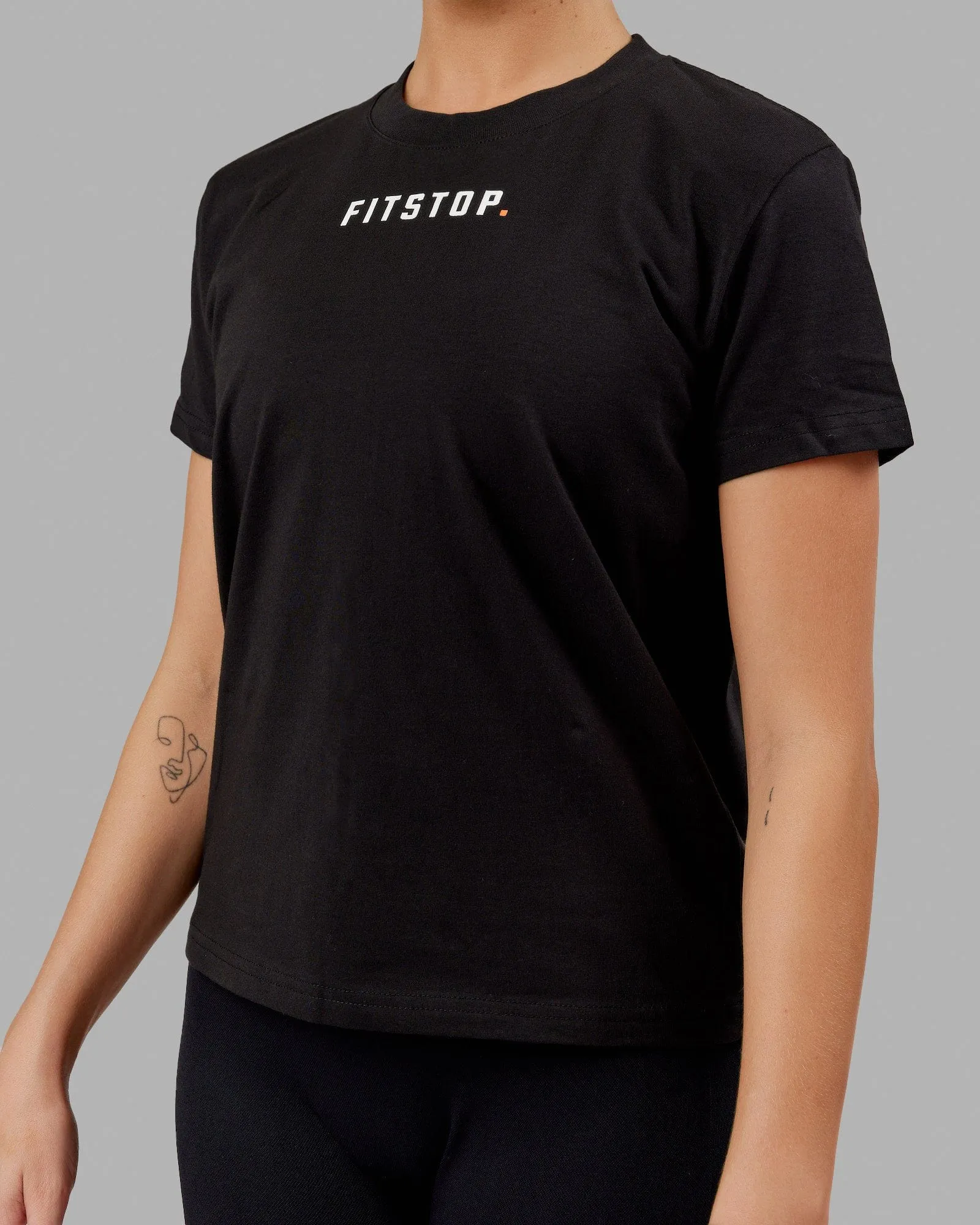 Fitstop Fast FLXCotton Tee - Black-White sold by LSKD product image thumbnail 4