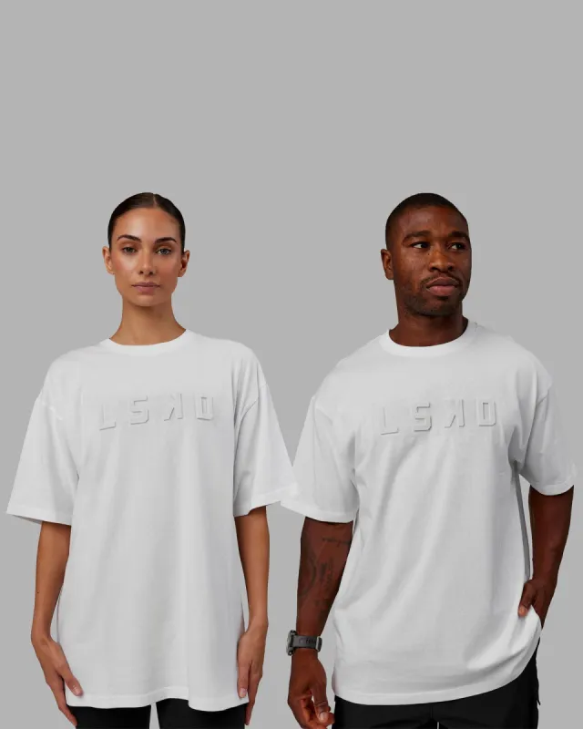 Unisex Stamped 2.0 Heavyweight Tee Oversize - White sold by LSKD