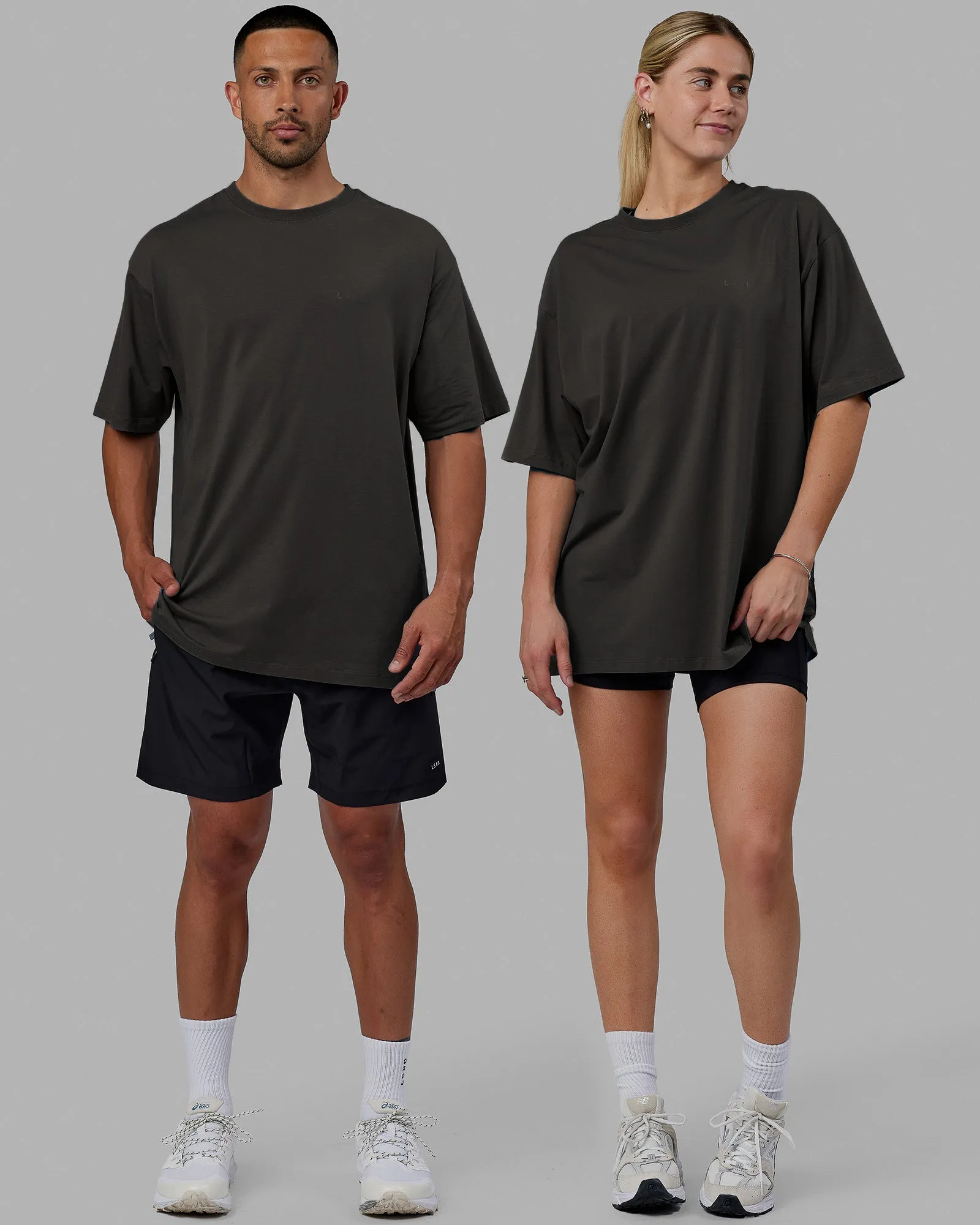 Unisex Deluxe PimaFLX Tee Oversize - Pirate Black sold by LSKD