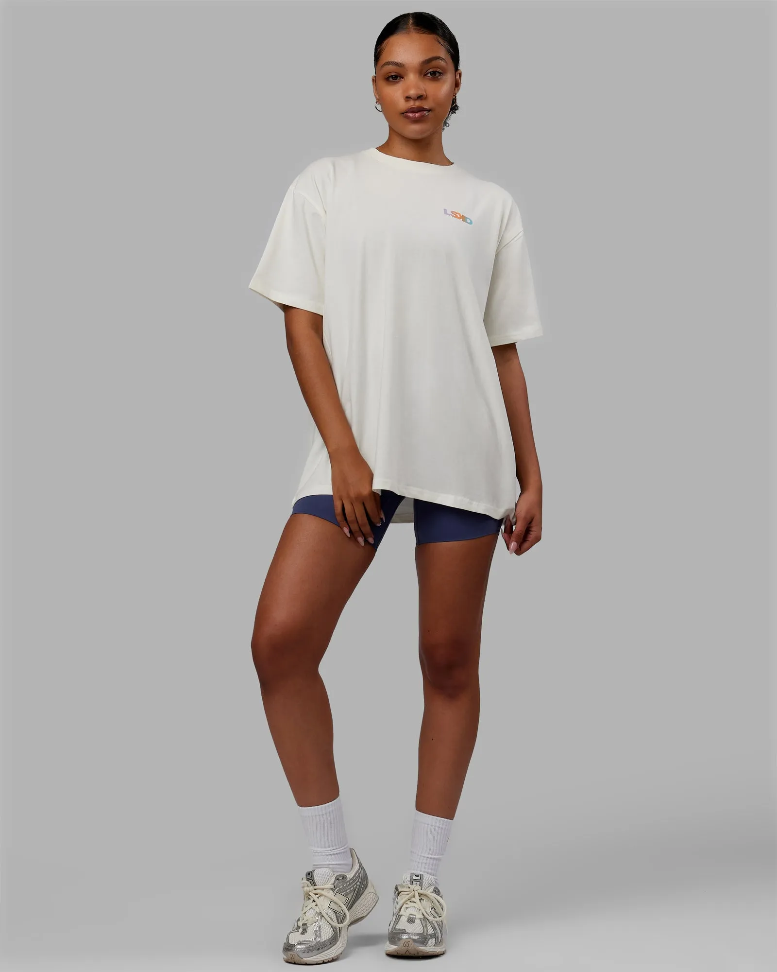 E.T.J FLXCotton Oversized Tee - Off White-Tangerine sold by LSKD product image thumbnail 5
