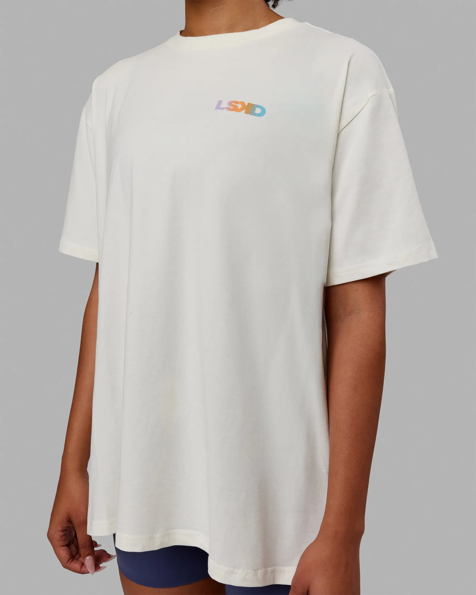 E.T.J FLXCotton Oversized Tee - Off White-Tangerine sold by LSKD product image thumbnail 4