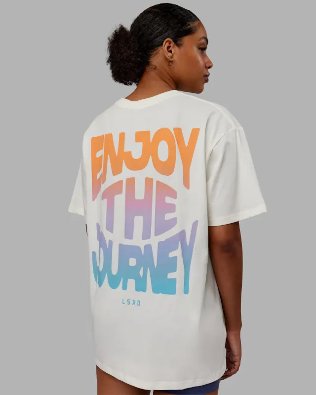 E.T.J FLXCotton Oversized Tee - Off White-Tangerine sold by LSKD