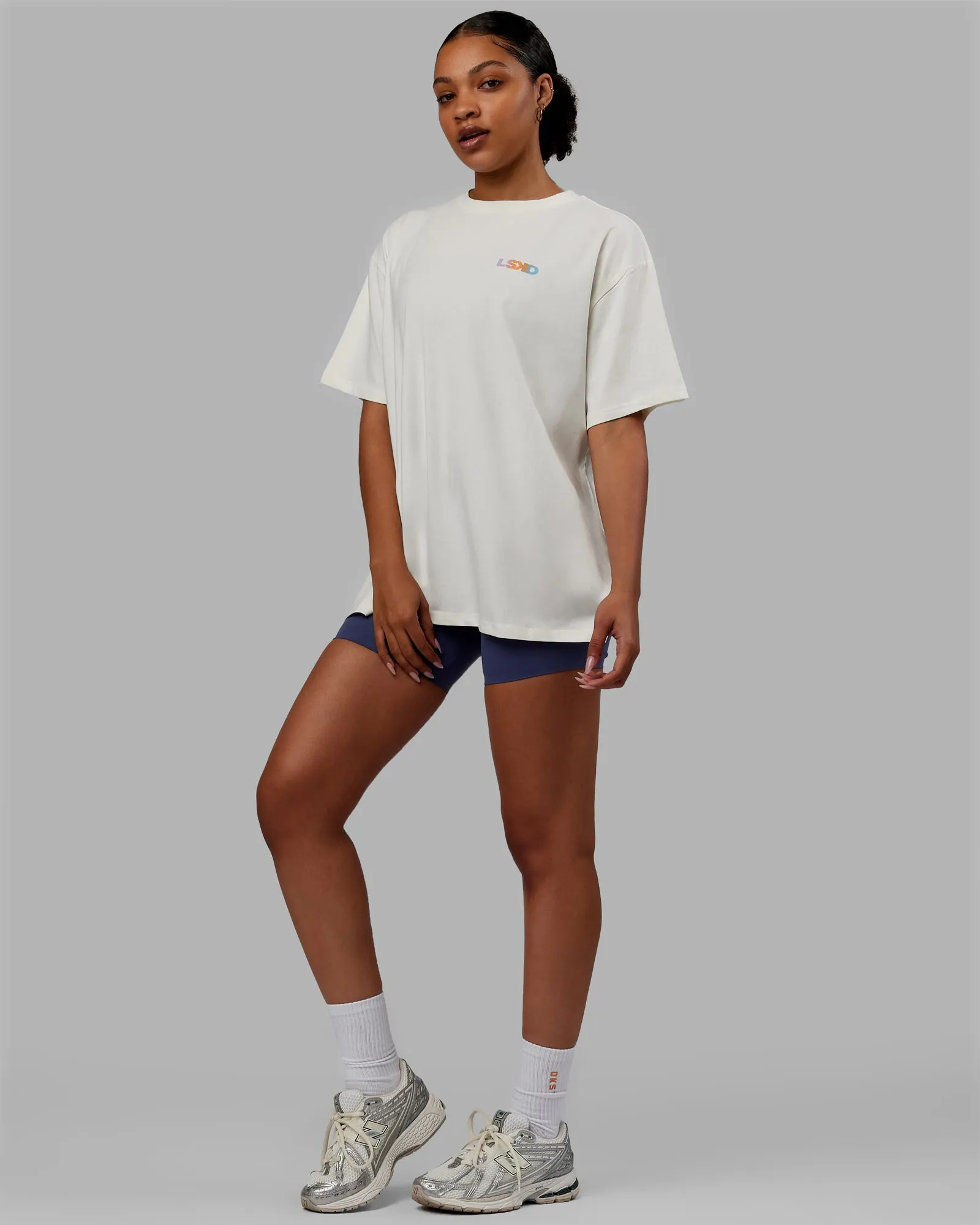 E.T.J FLXCotton Oversized Tee - Off White-Tangerine sold by LSKD product image thumbnail 2