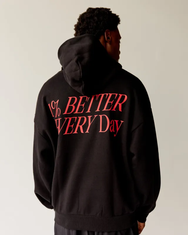 Unisex VS6 Hoodie Oversize - Black-Scarlet sold by LSKD