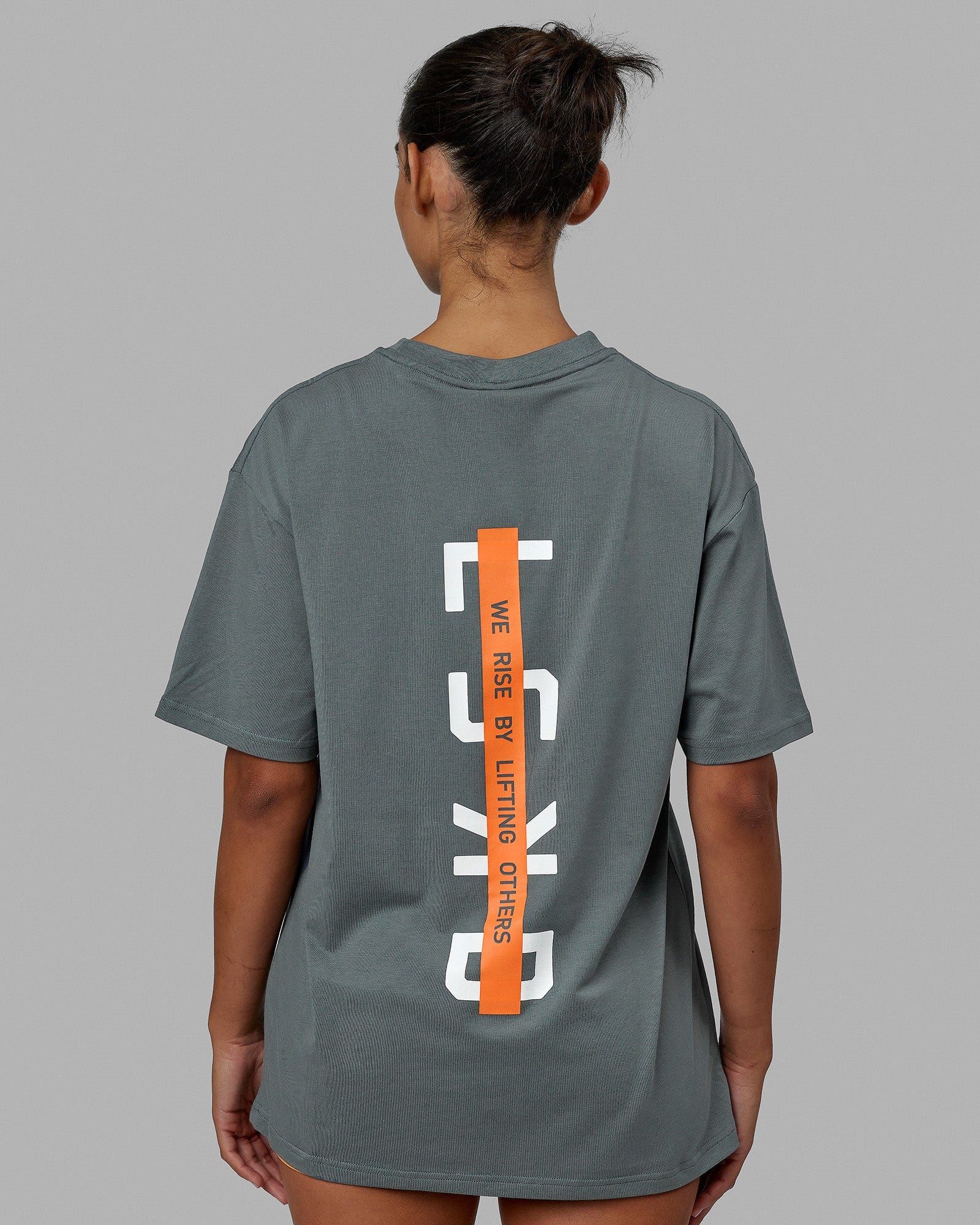 Unisex Strike Through FLXCotton Tee Oversize - Storm-White sold by LSKD product image thumbnail 4