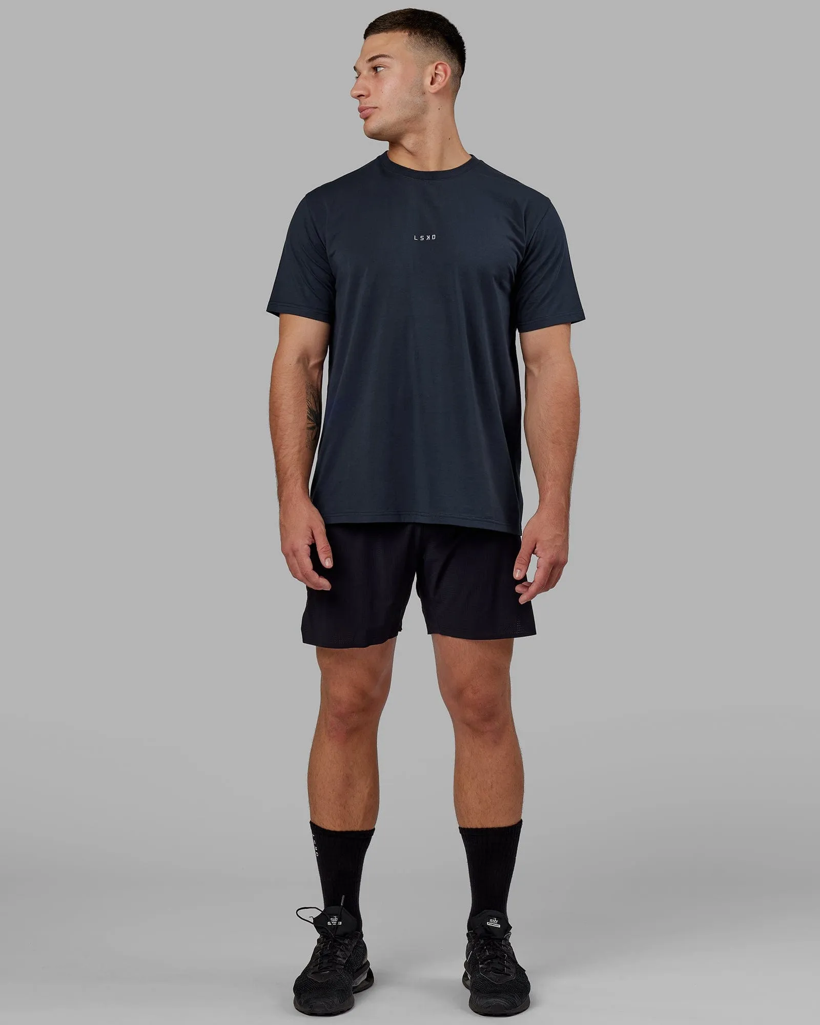 Base FLXCotton Tee - Navy sold by LSKD product image thumbnail 2