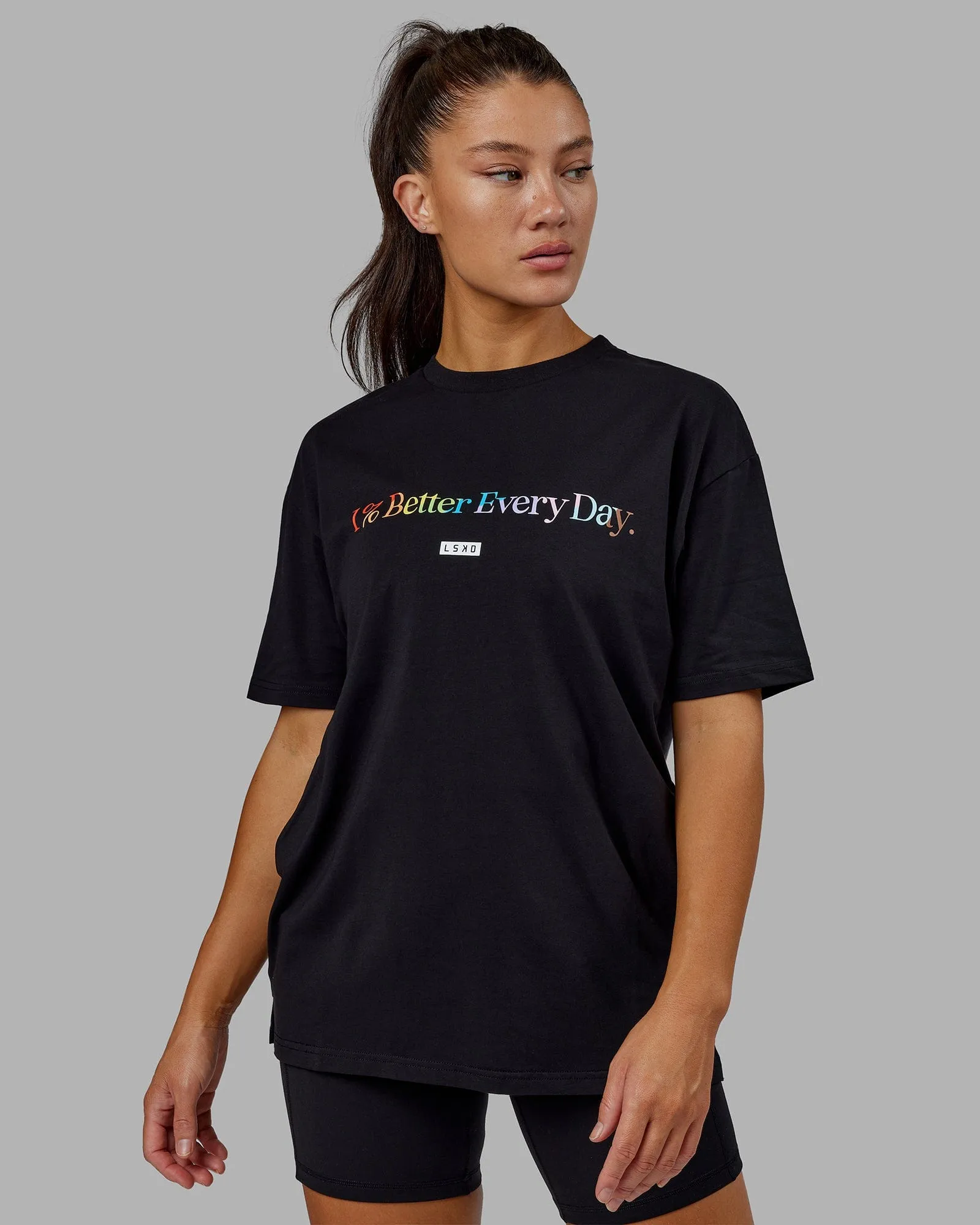 Unisex 1% Better FLXCotton Tee Oversize - Pride-Black sold by LSKD product image thumbnail 3
