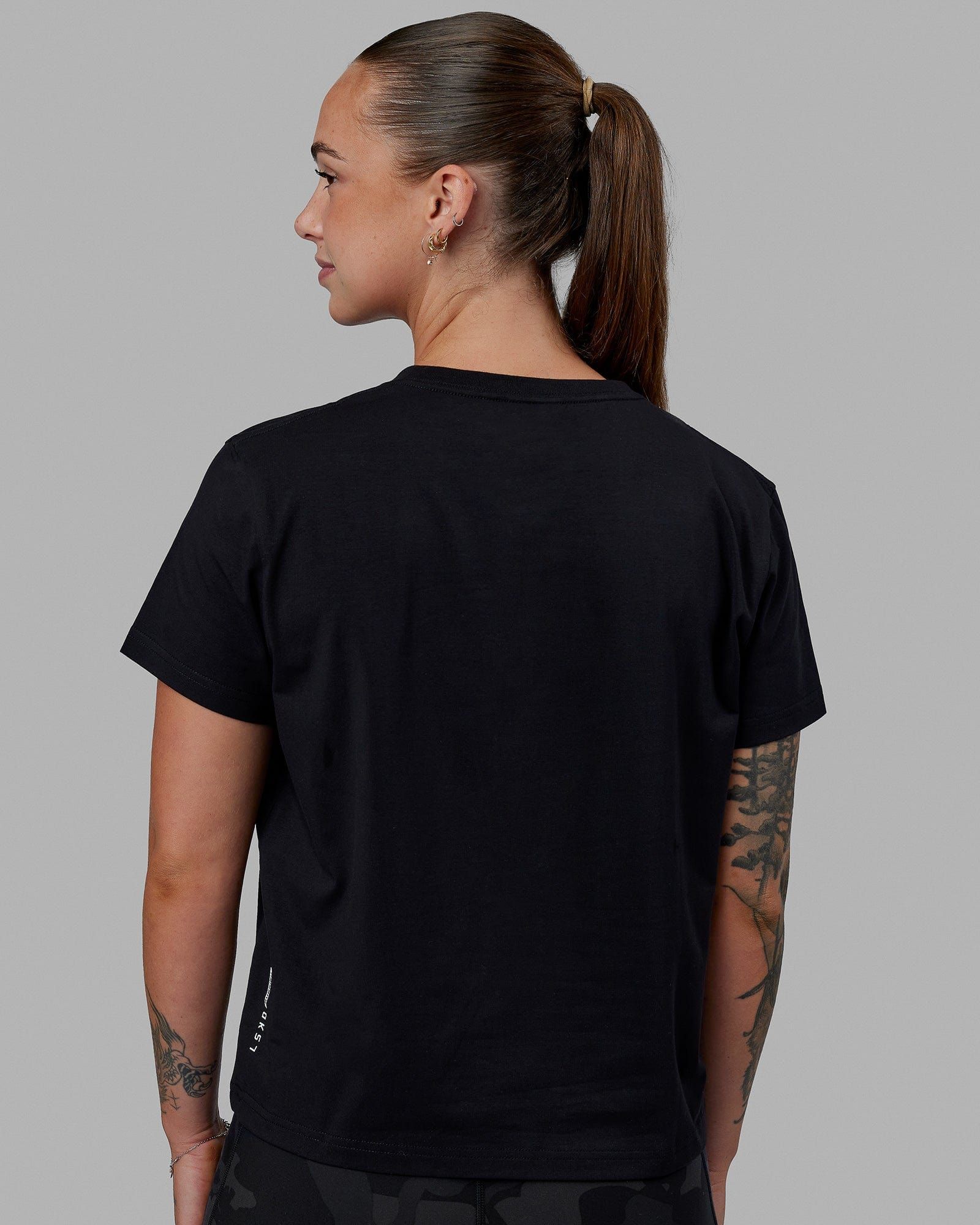 Just Keep Running FLXCotton Tee - Black-White sold by LSKD product image thumbnail 4