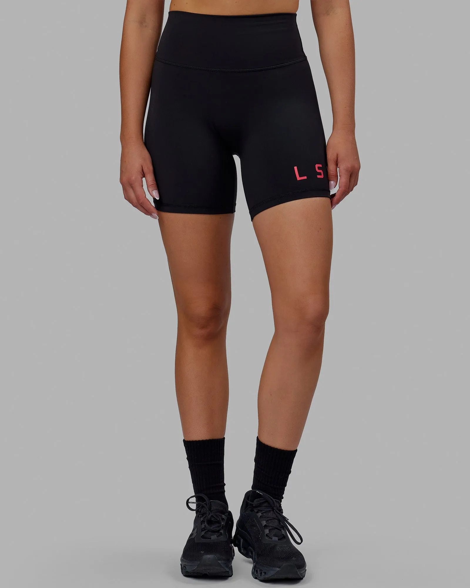 Evolved Mid Short Tights - Black-Raspberry sold by LSKD product image thumbnail 5