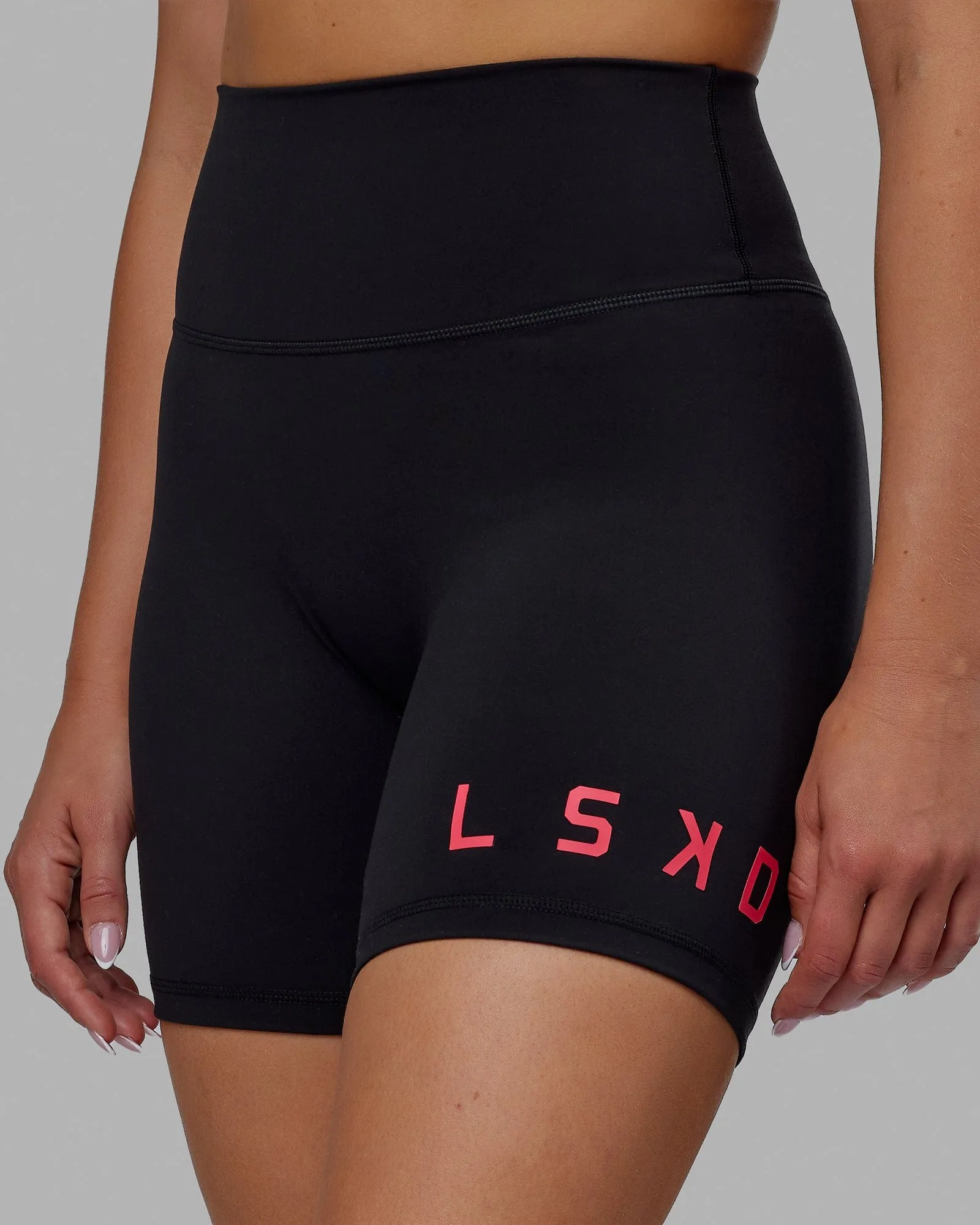 Evolved Mid Short Tights - Black-Raspberry sold by LSKD product image thumbnail 2