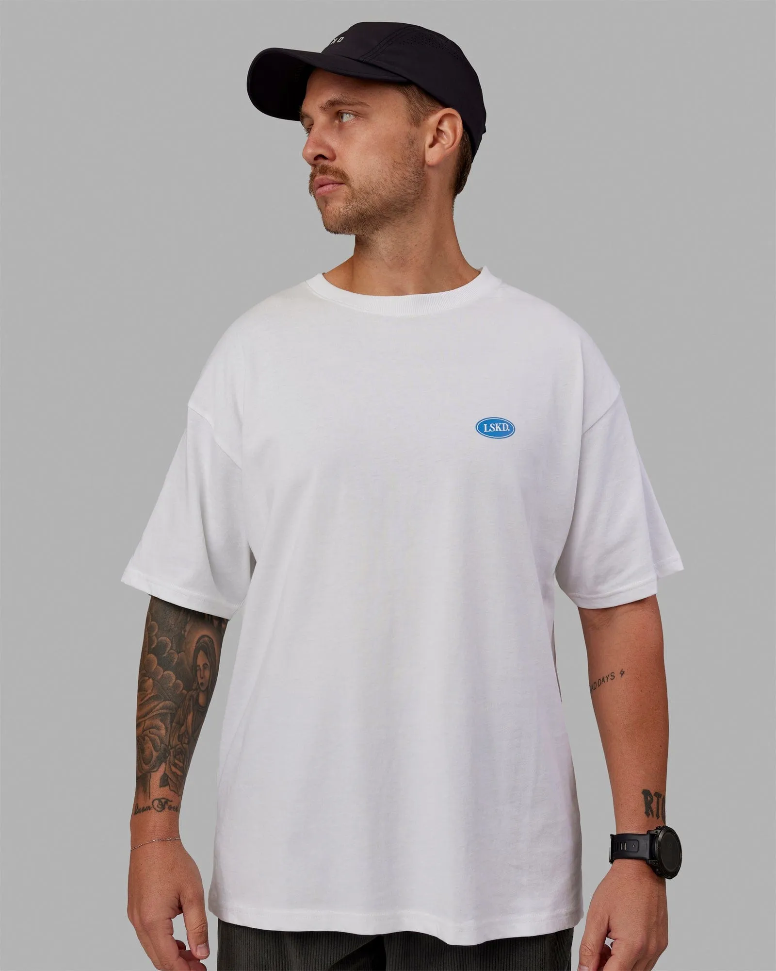 Unisex Patch Heavyweight Tee Oversize - White sold by LSKD product image thumbnail 5