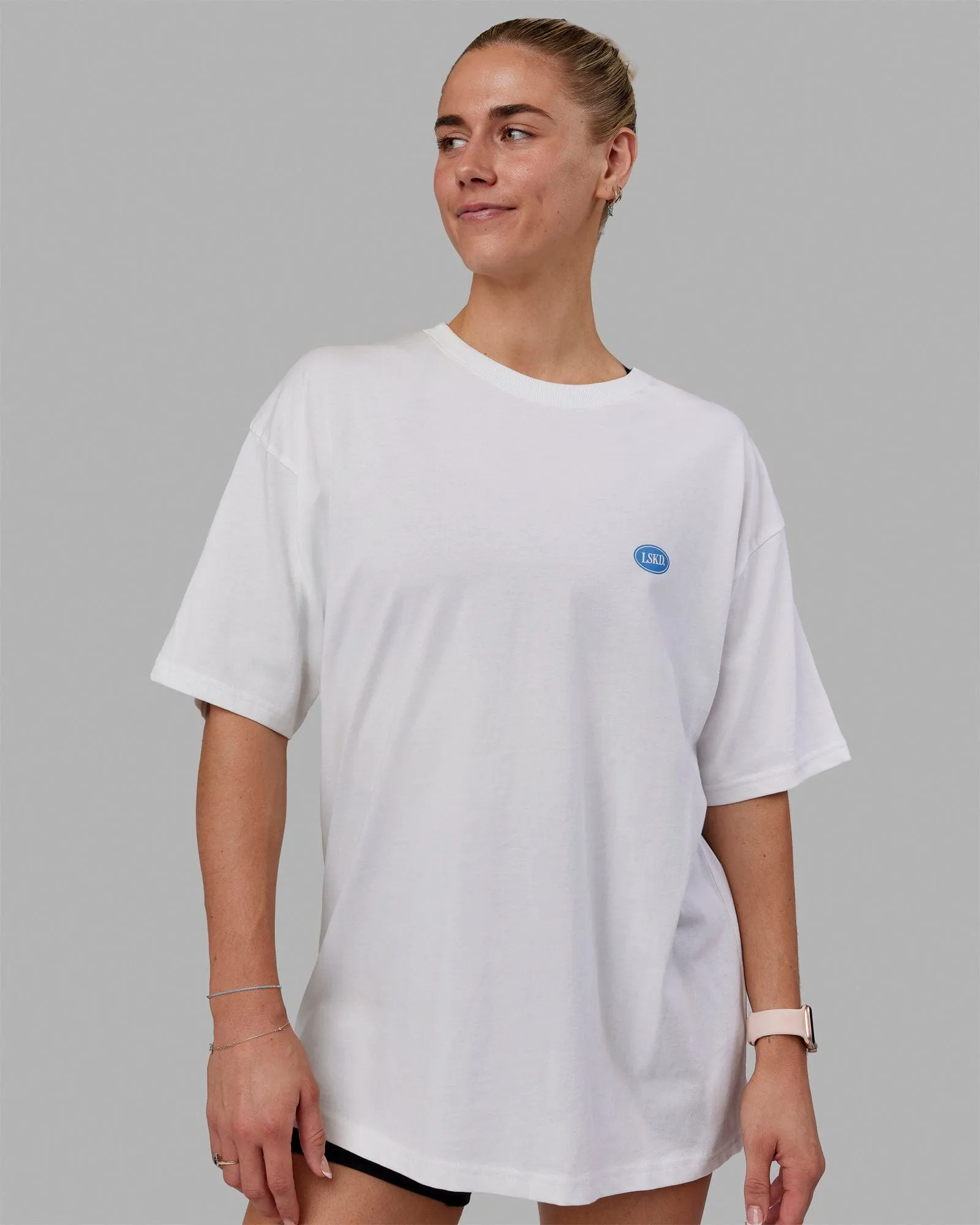 Unisex Patch Heavyweight Tee Oversize - White sold by LSKD product image thumbnail 2
