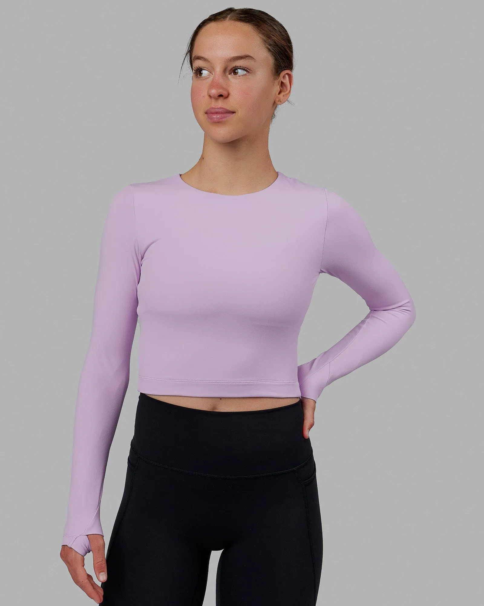 Staple LS Cropped Tee - Pale Lilac sold by LSKD product image thumbnail 2