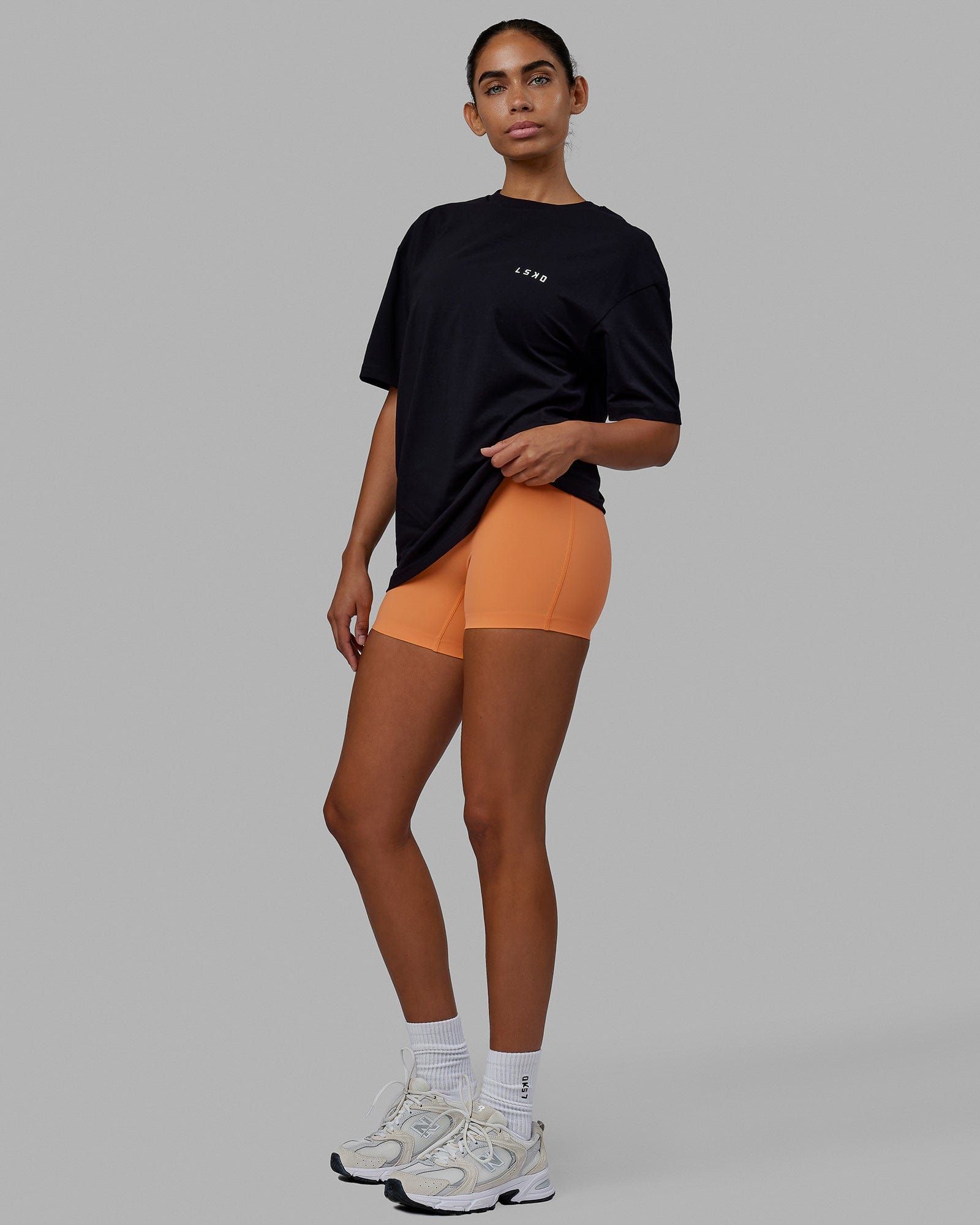 Unisex Strike Through FLXCotton Tee Oversize - Black-White sold by LSKD product image thumbnail 3