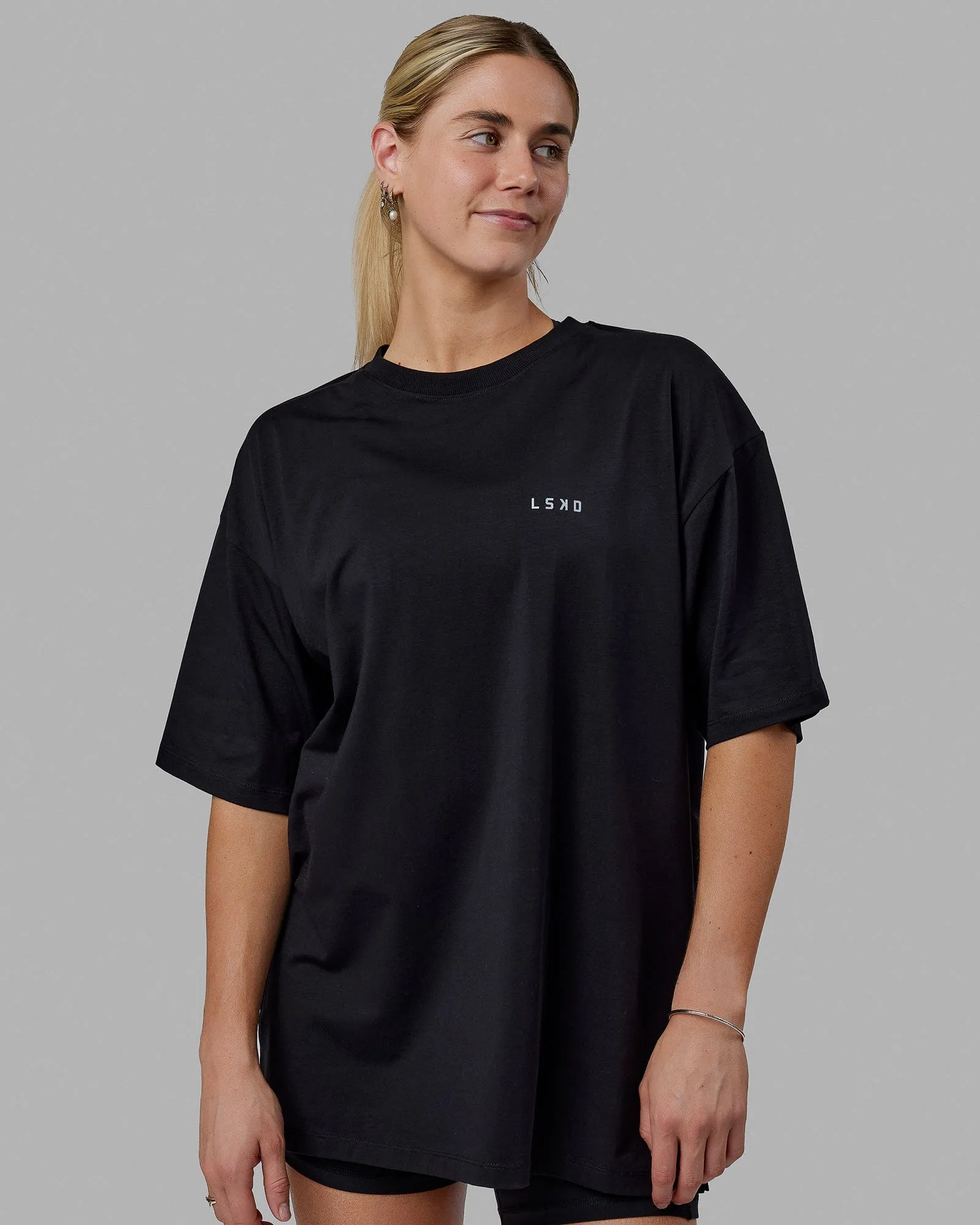 Unisex PimaFLX Tee Oversize - Black sold by LSKD product image thumbnail 2