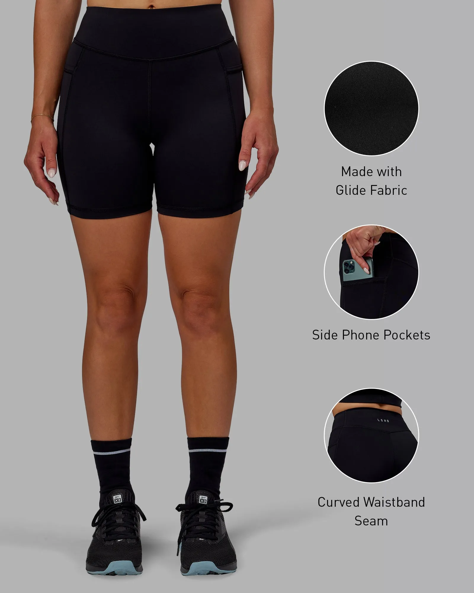 Elite Mid Short Legging - Black sold by LSKD product image thumbnail 2
