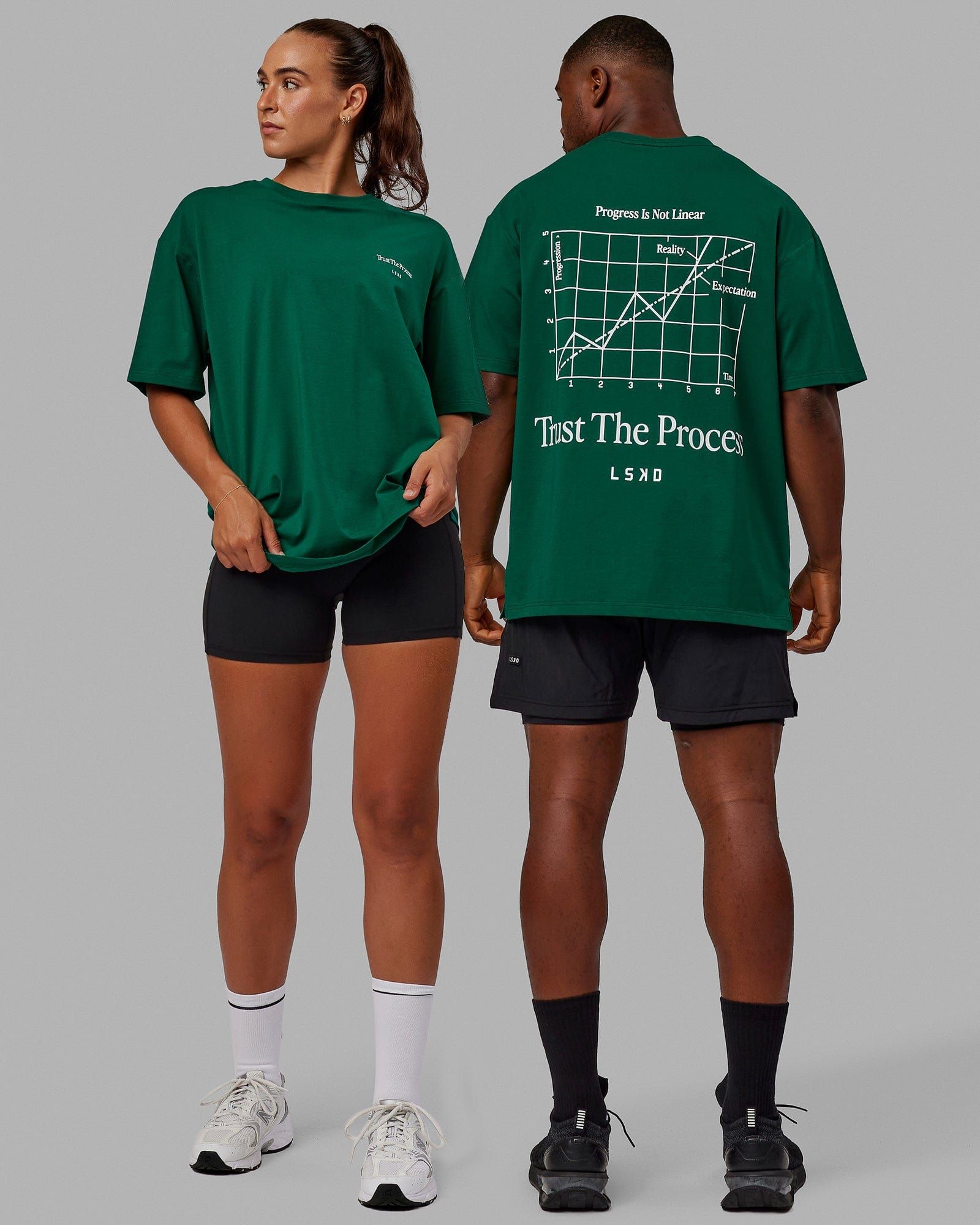 Unisex Trust The Process 2.0 FLXCotton Tee Oversize - Malachite-White sold by LSKD