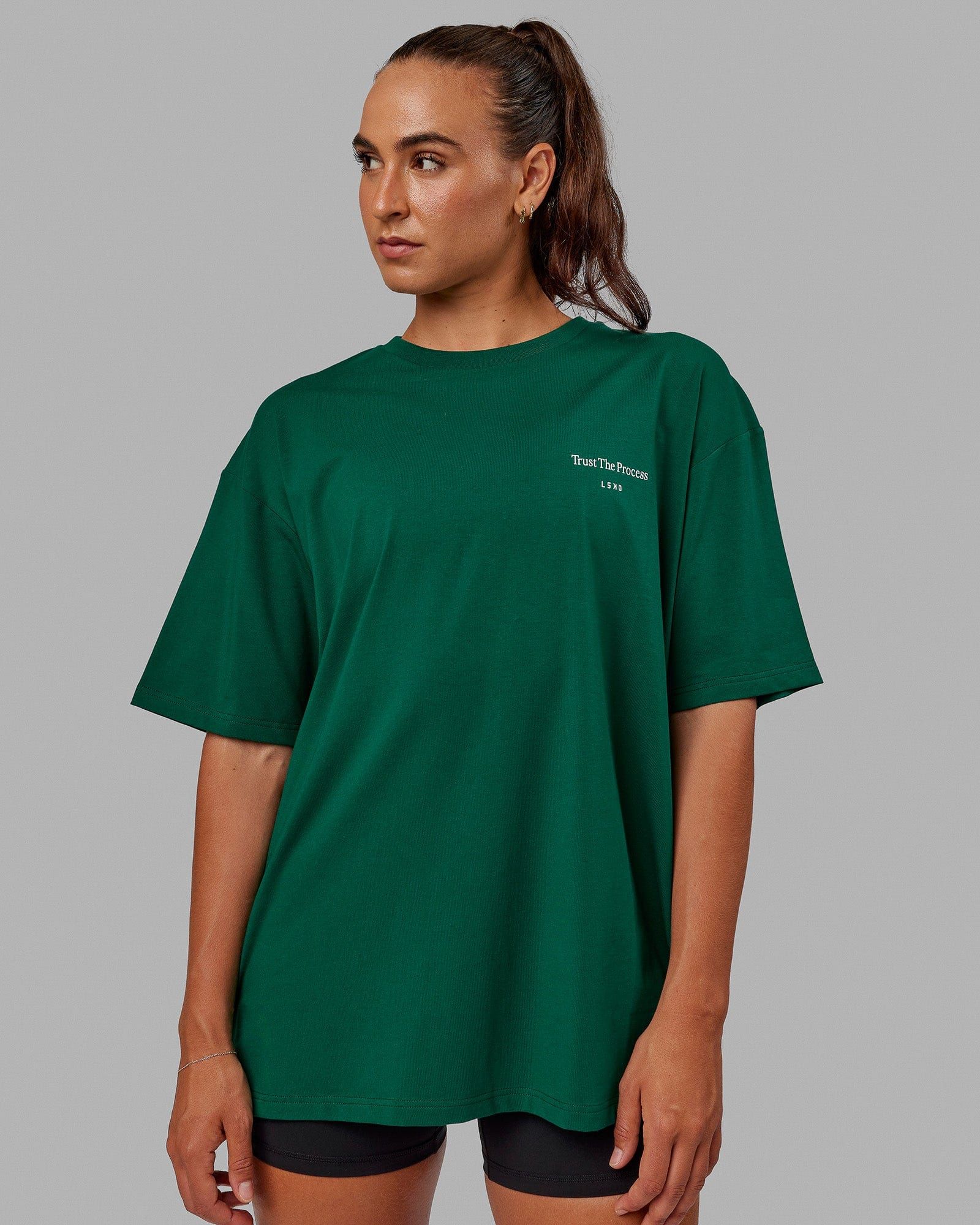 Unisex Trust The Process 2.0 FLXCotton Tee Oversize - Malachite-White sold by LSKD product image thumbnail 3