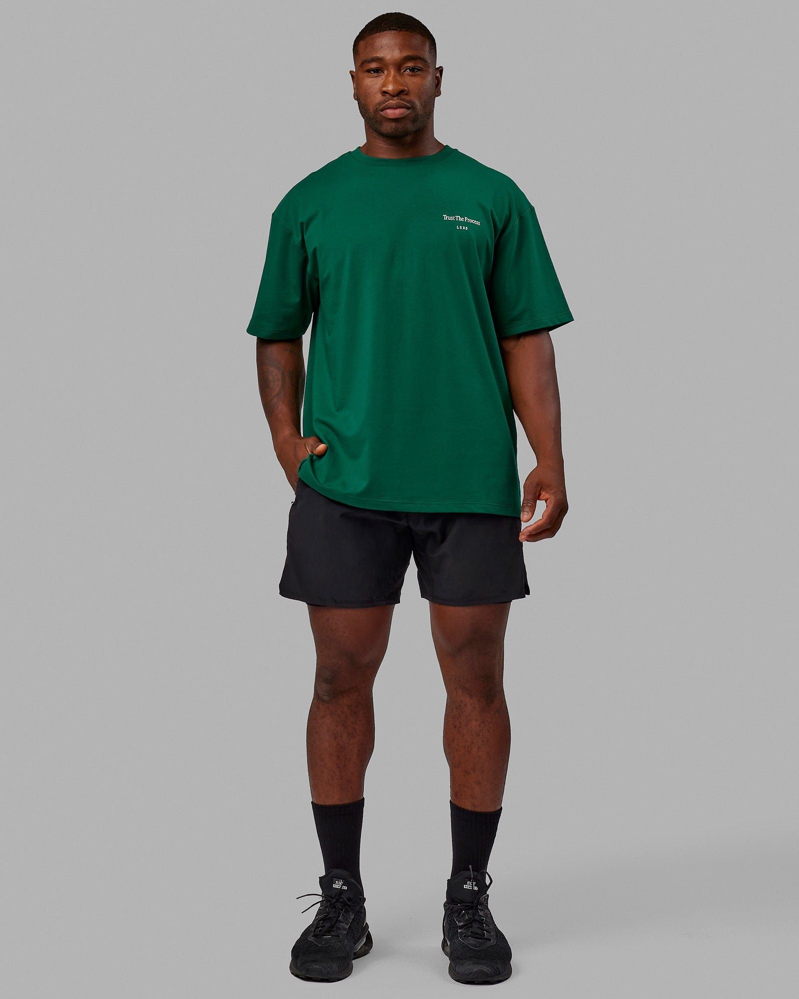 Unisex Trust The Process 2.0 FLXCotton Tee Oversize - Malachite-White sold by LSKD product image thumbnail 4