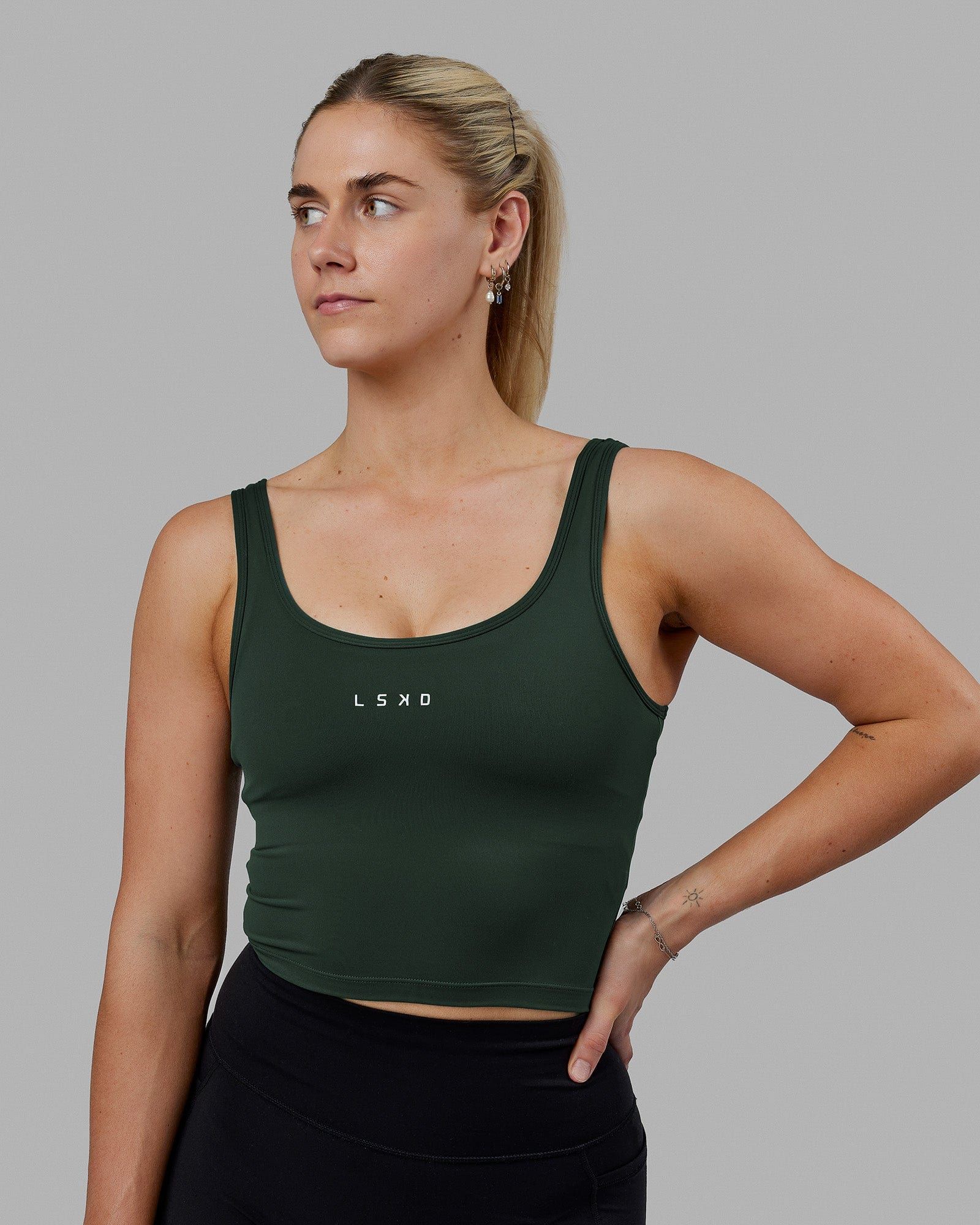 Staple Active Cropped Tank - Vital Green sold by LSKD product image thumbnail 2