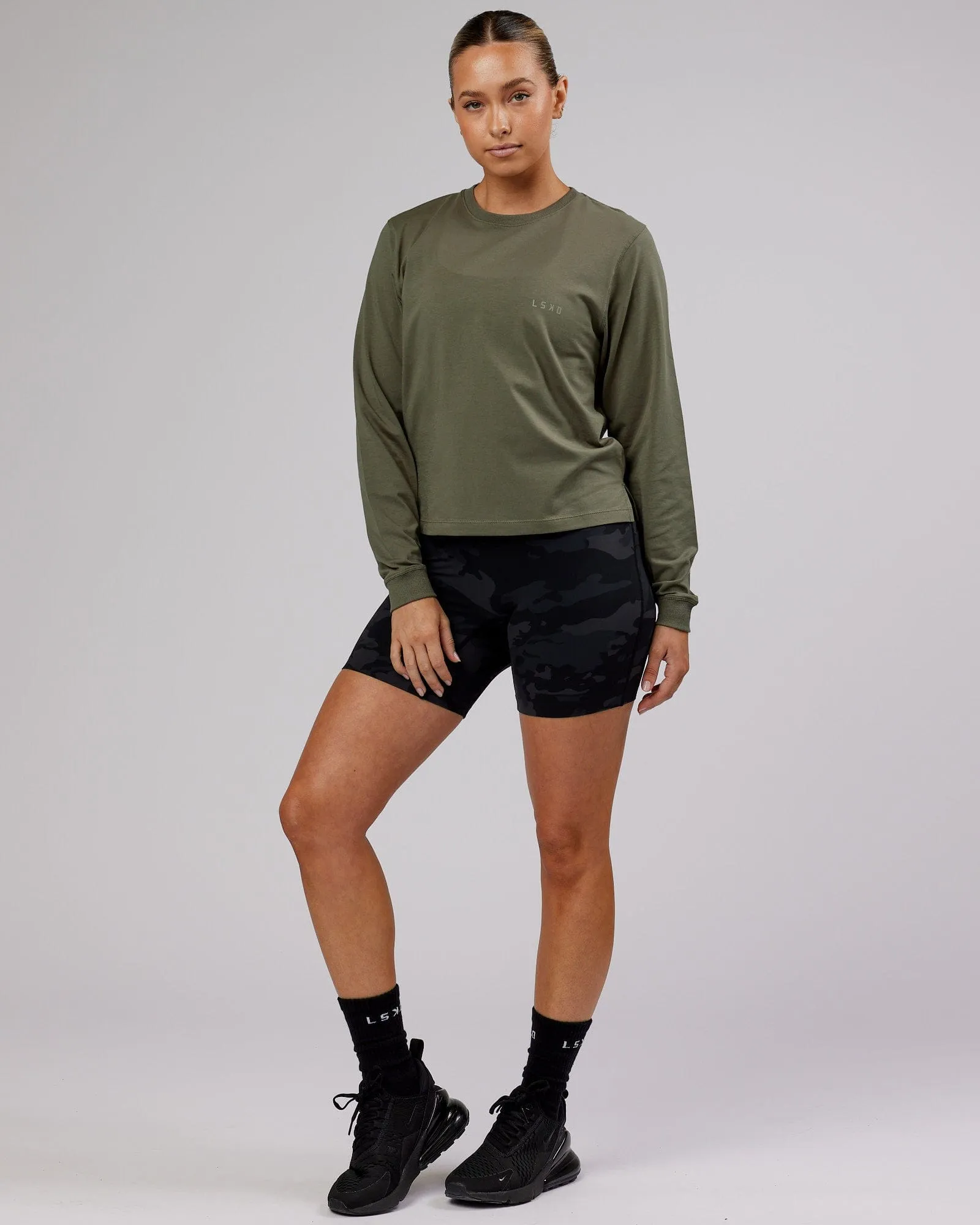 Deluxe PimaFLX LS Tee - Olive Fade sold by LSKD product image thumbnail 3