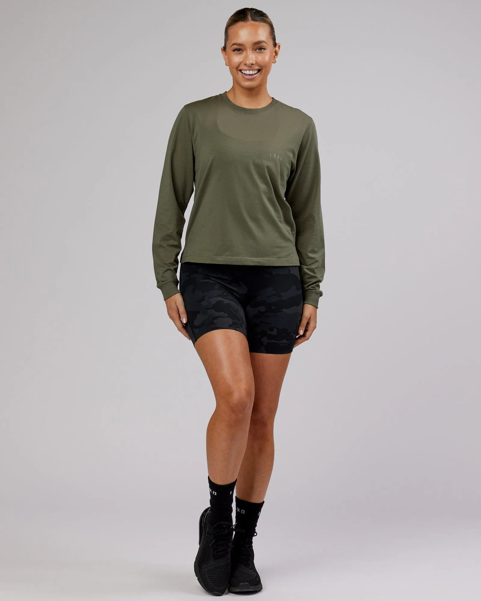 Deluxe PimaFLX LS Tee - Olive Fade sold by LSKD product image thumbnail 2