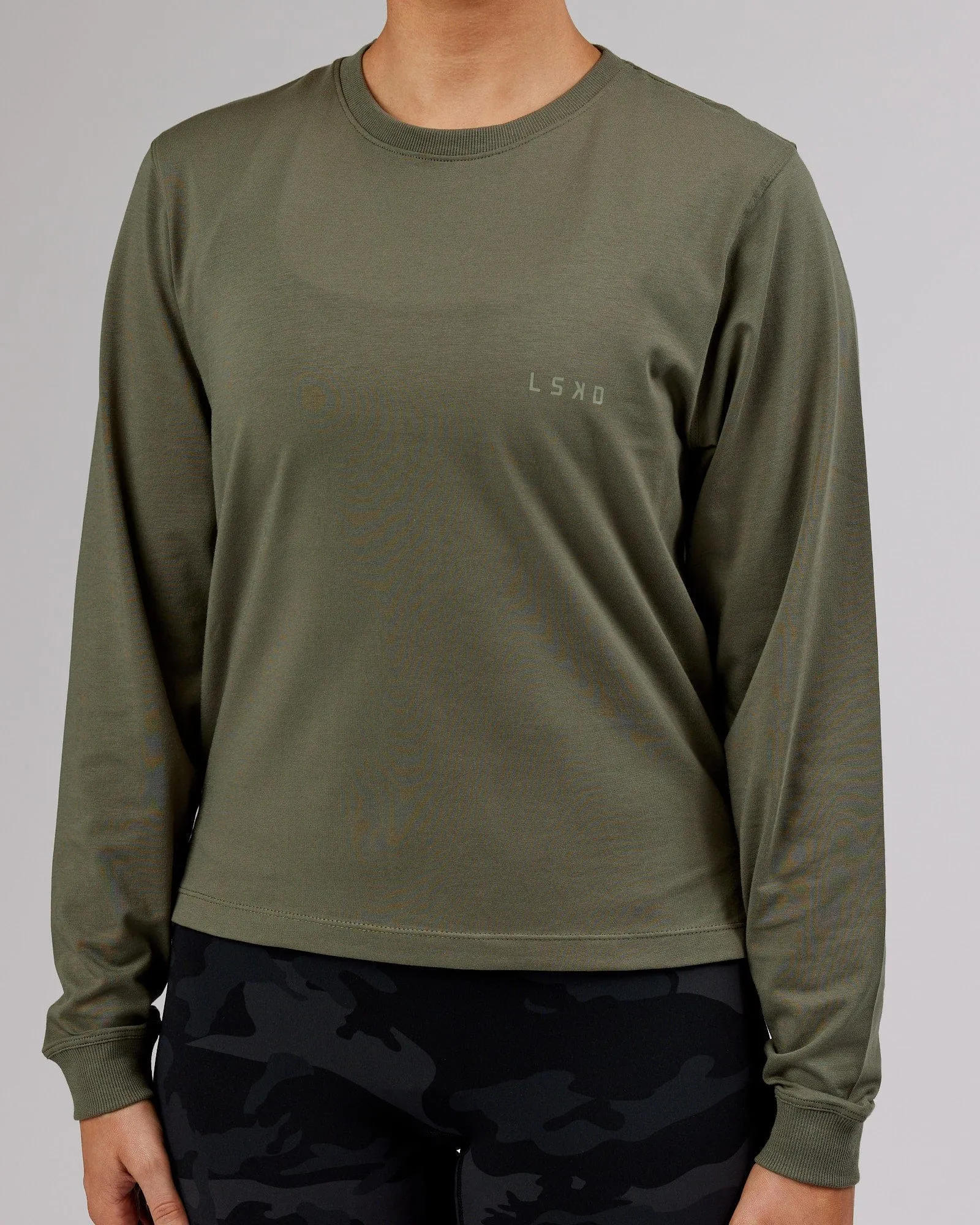 Deluxe PimaFLX LS Tee - Olive Fade sold by LSKD product image thumbnail 4