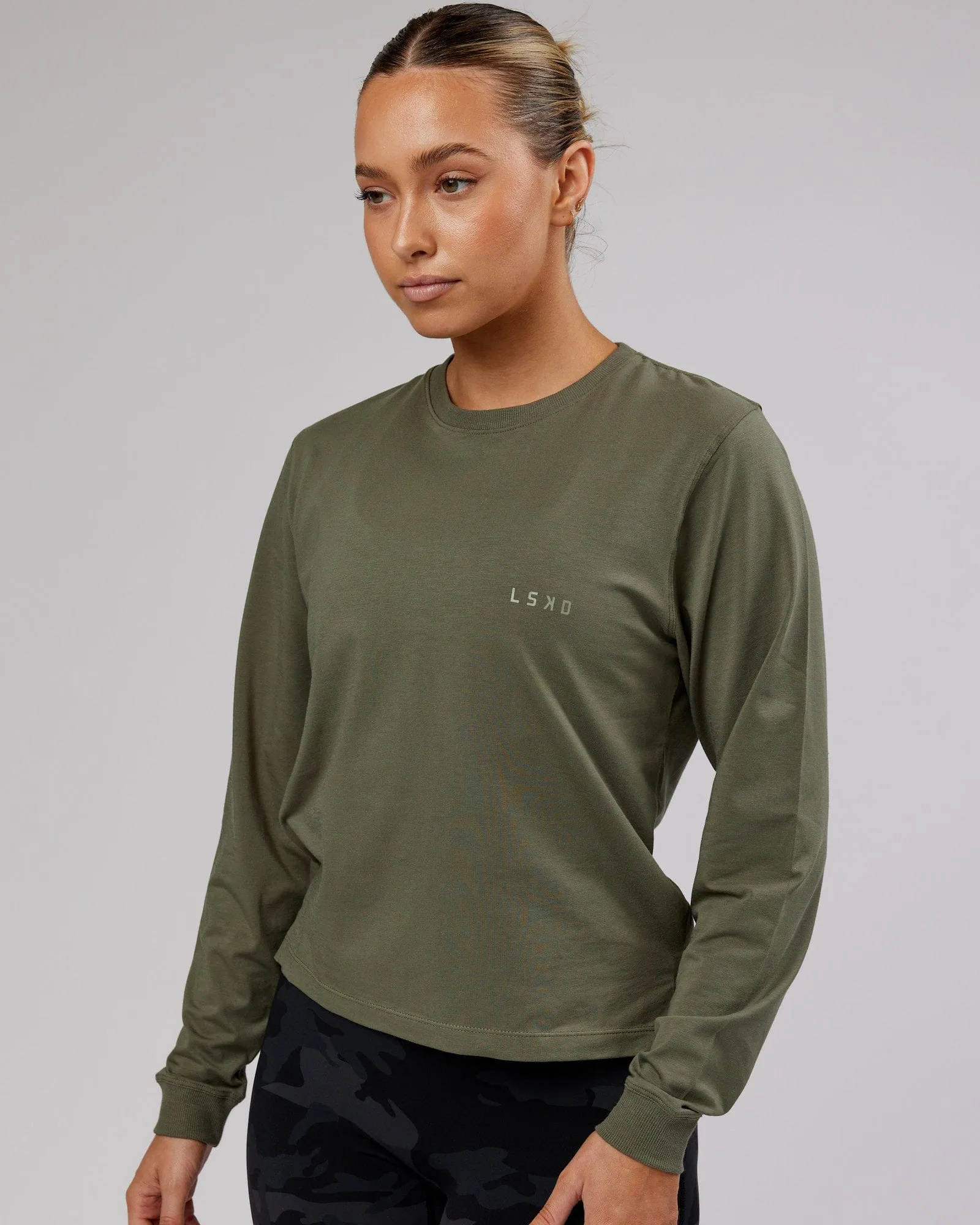 Deluxe PimaFLX LS Tee - Olive Fade sold by LSKD