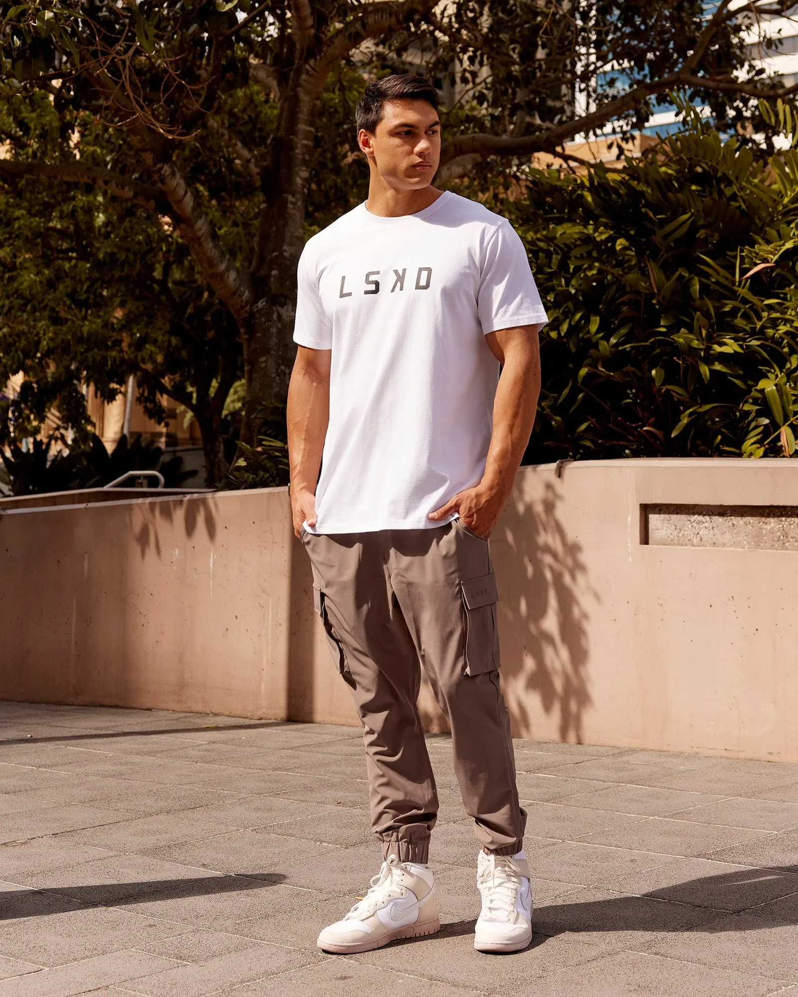 Structure Tee - White-Black sold by LSKD product image thumbnail 4