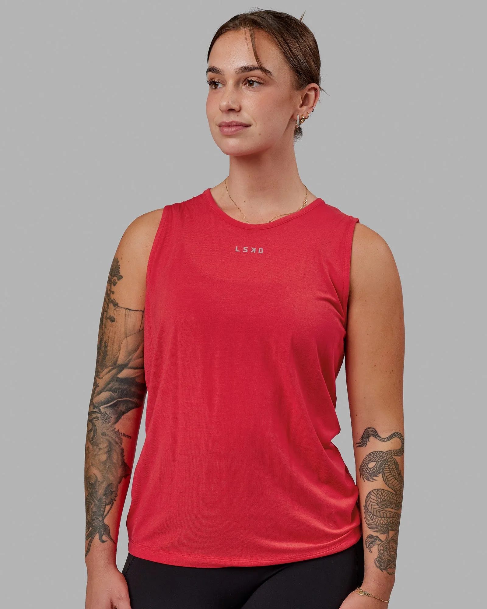 Swivel Open Back Tank - Scarlet sold by LSKD product image thumbnail 2