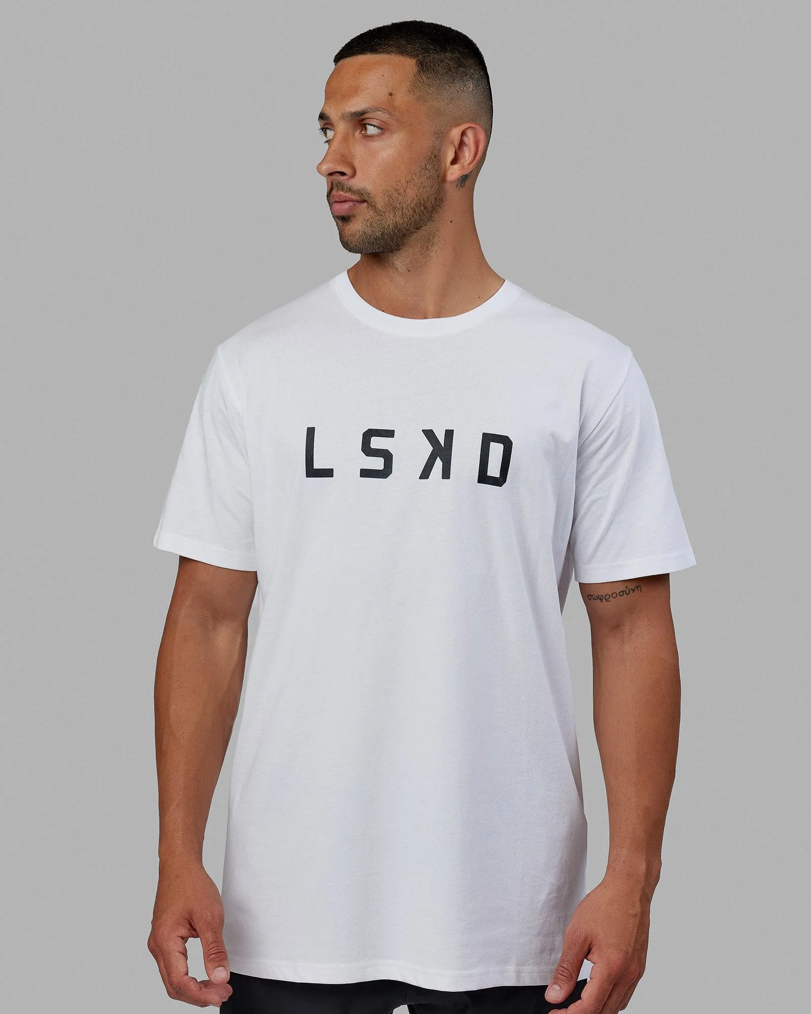 Structure Tee - White-Black sold by LSKD product image thumbnail 2