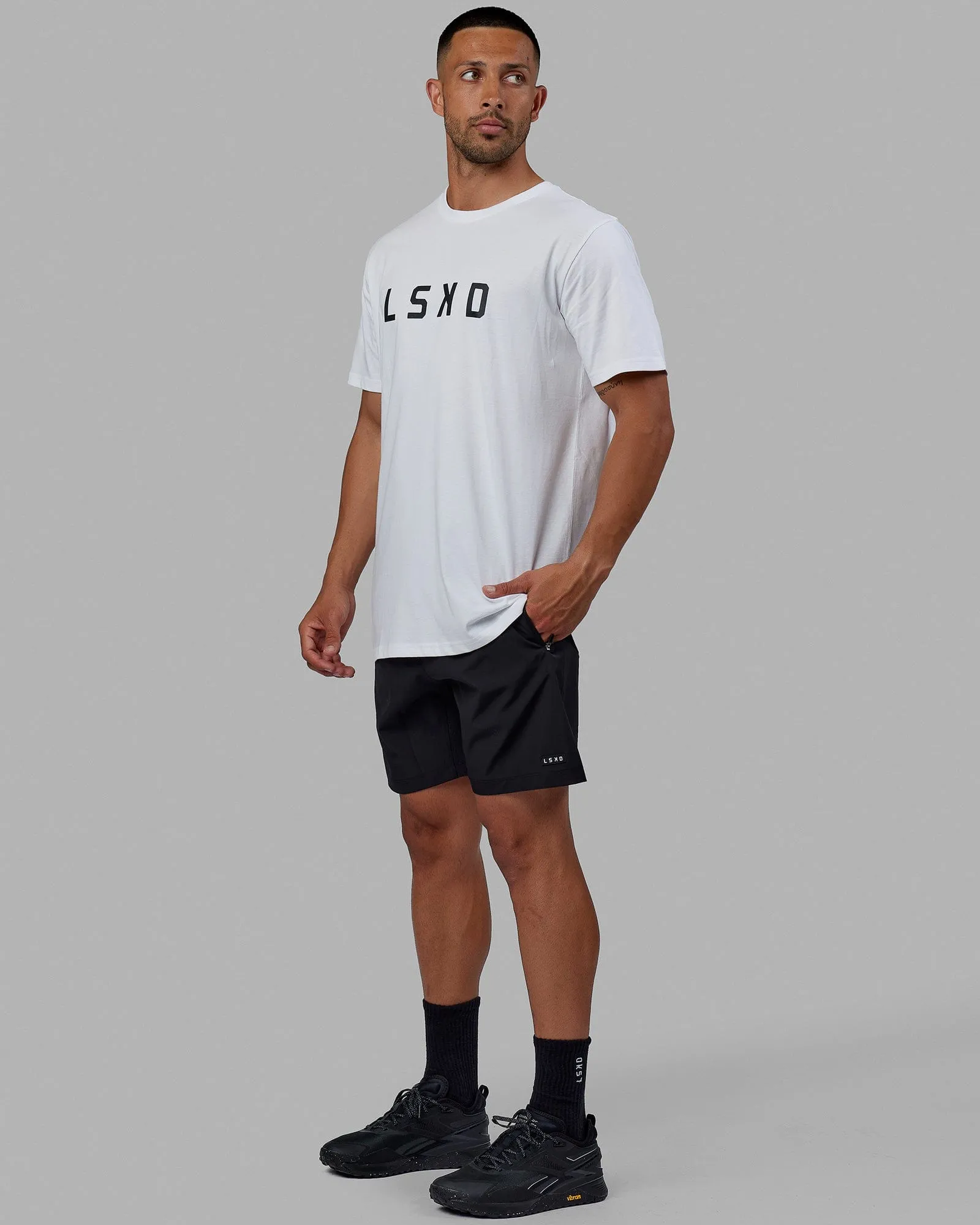Structure Tee - White-Black sold by LSKD product image thumbnail 3