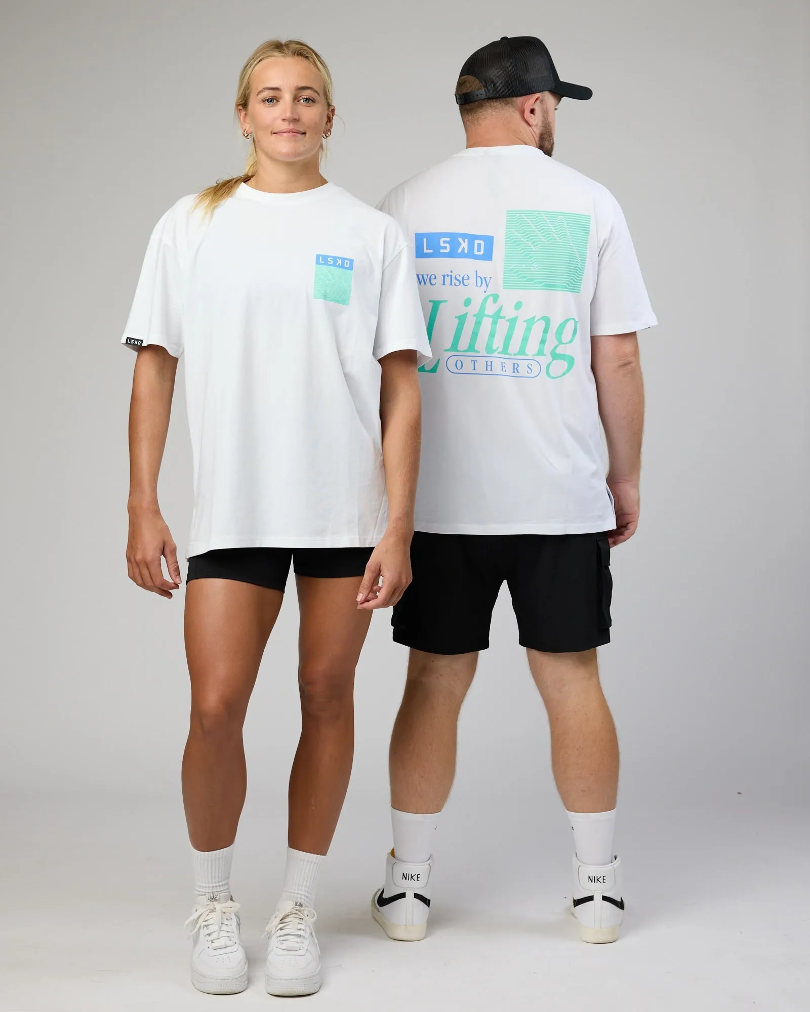 Unisex Helping Hand FLXCotton Tee Oversize - White sold by LSKD