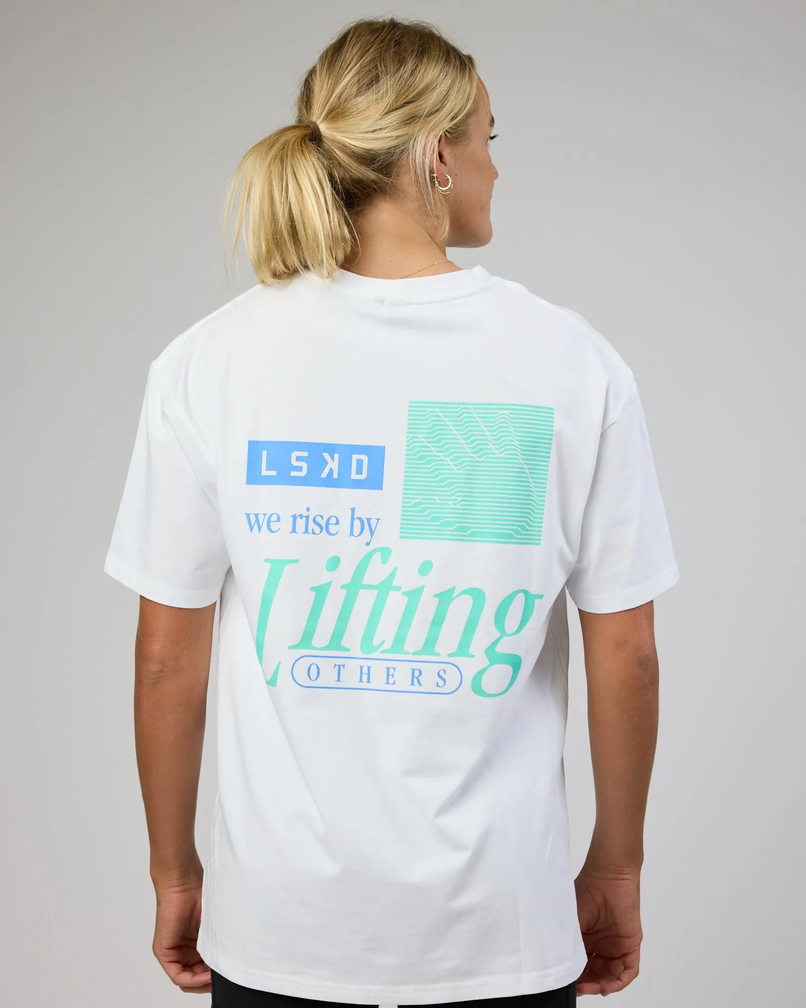 Unisex Helping Hand FLXCotton Tee Oversize - White sold by LSKD product image thumbnail 5