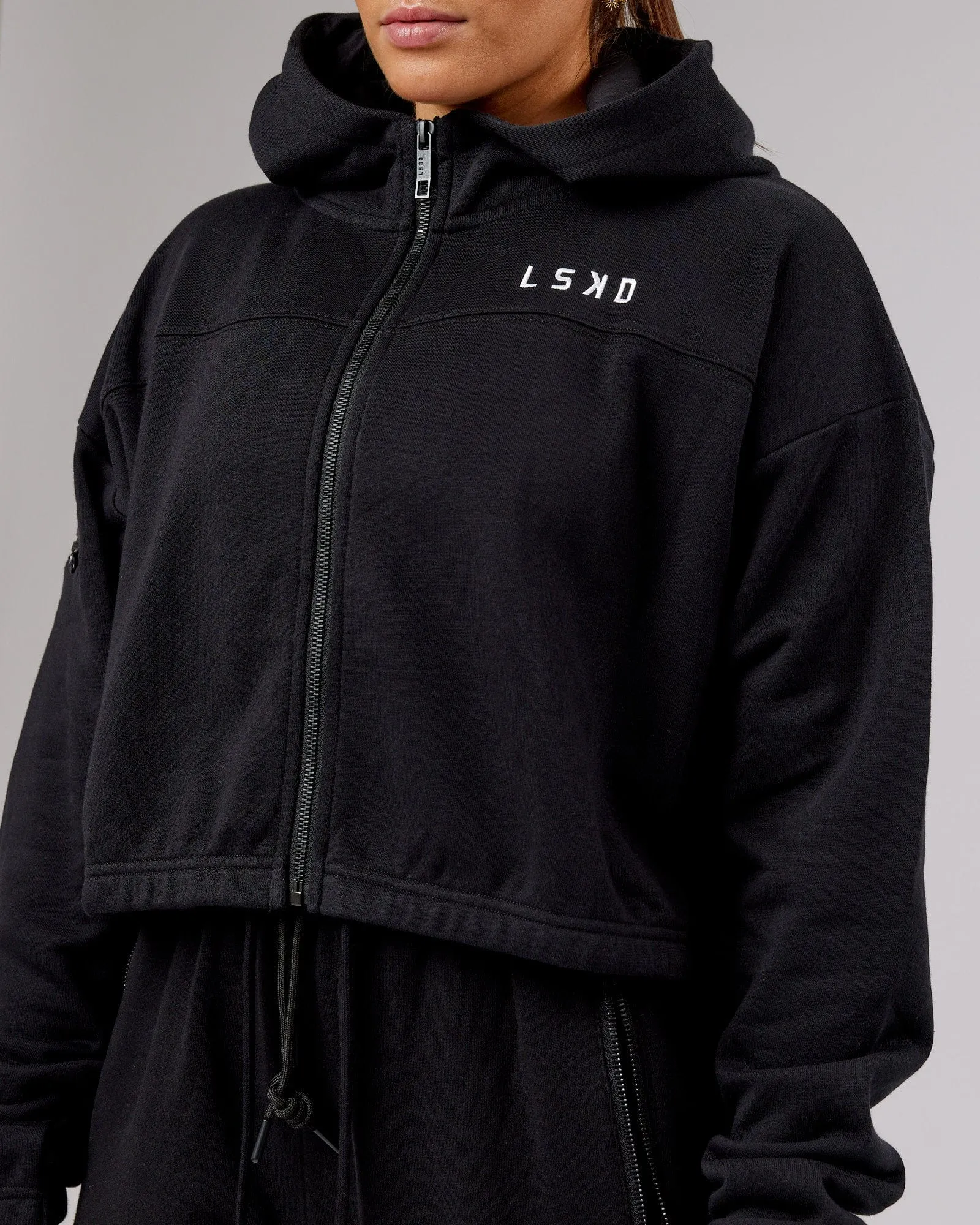 Bridge Zip Through Hoodie - Black sold by LSKD product image thumbnail 5