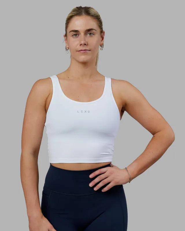 Staple Active Cropped Tank - White sold by LSKD