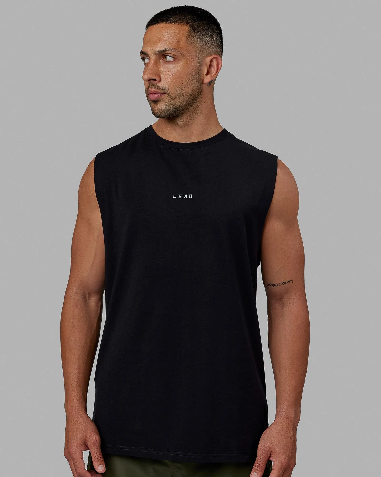 Base FLXCotton Tank - Black sold by LSKD